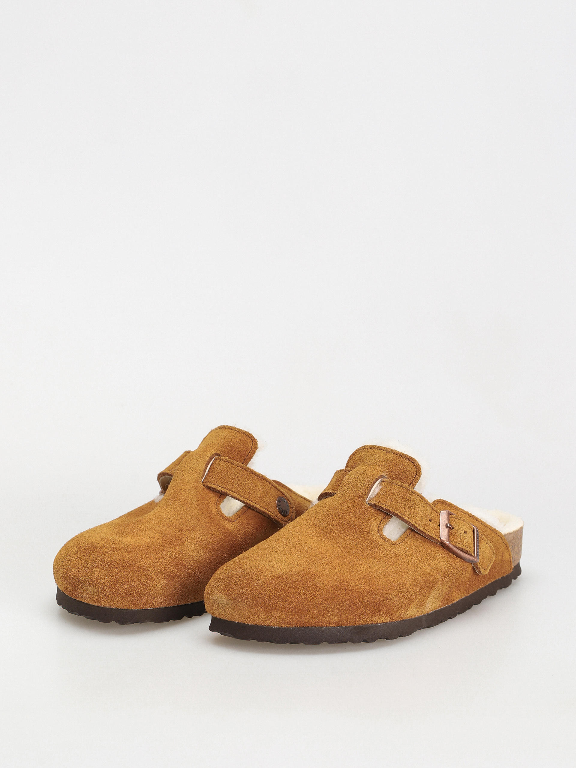Šľapky Birkenstock Boston Suede Leather Narrow Wmn (mink)