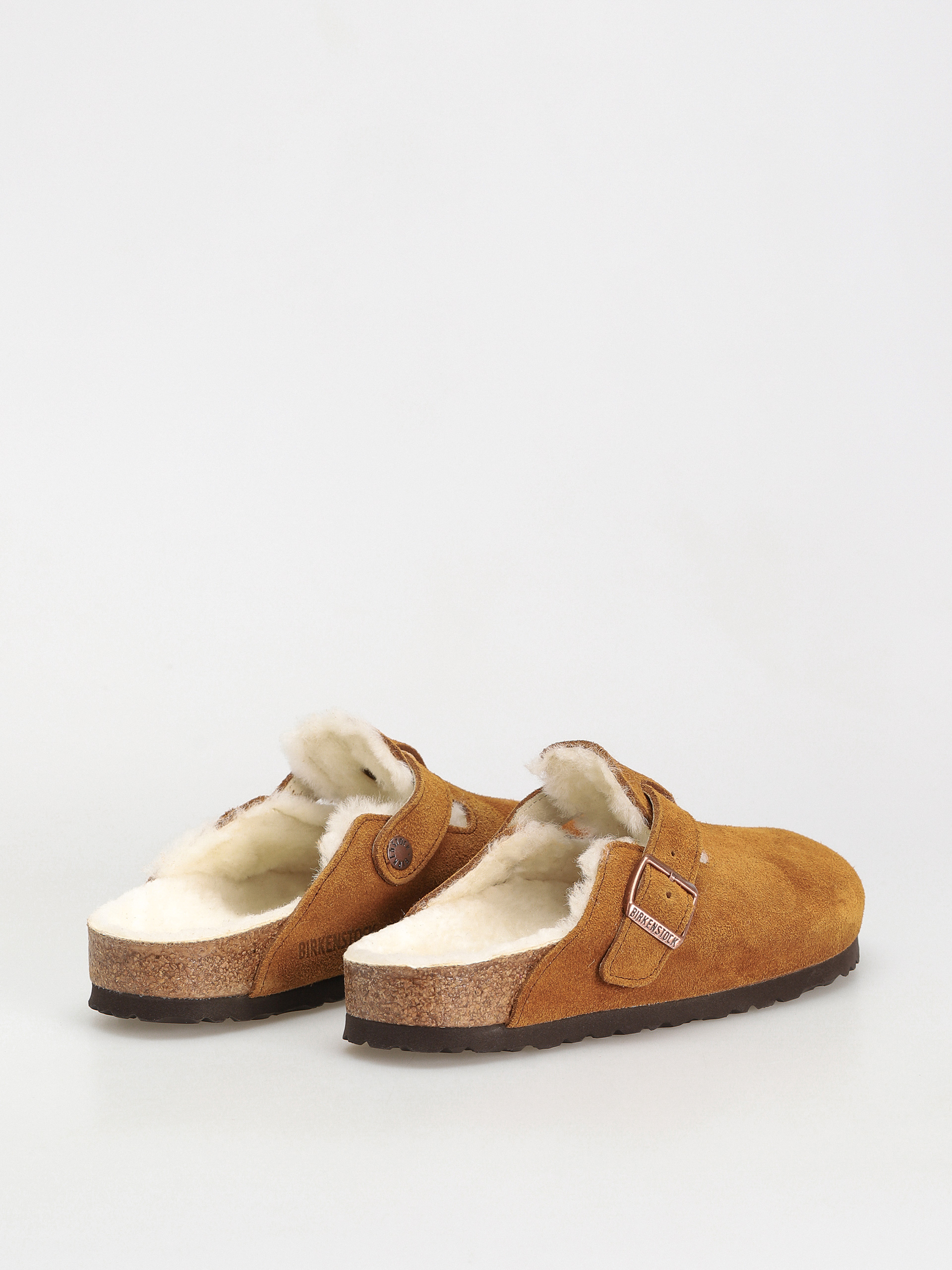 Šľapky Birkenstock Boston Suede Leather Narrow Wmn (mink)