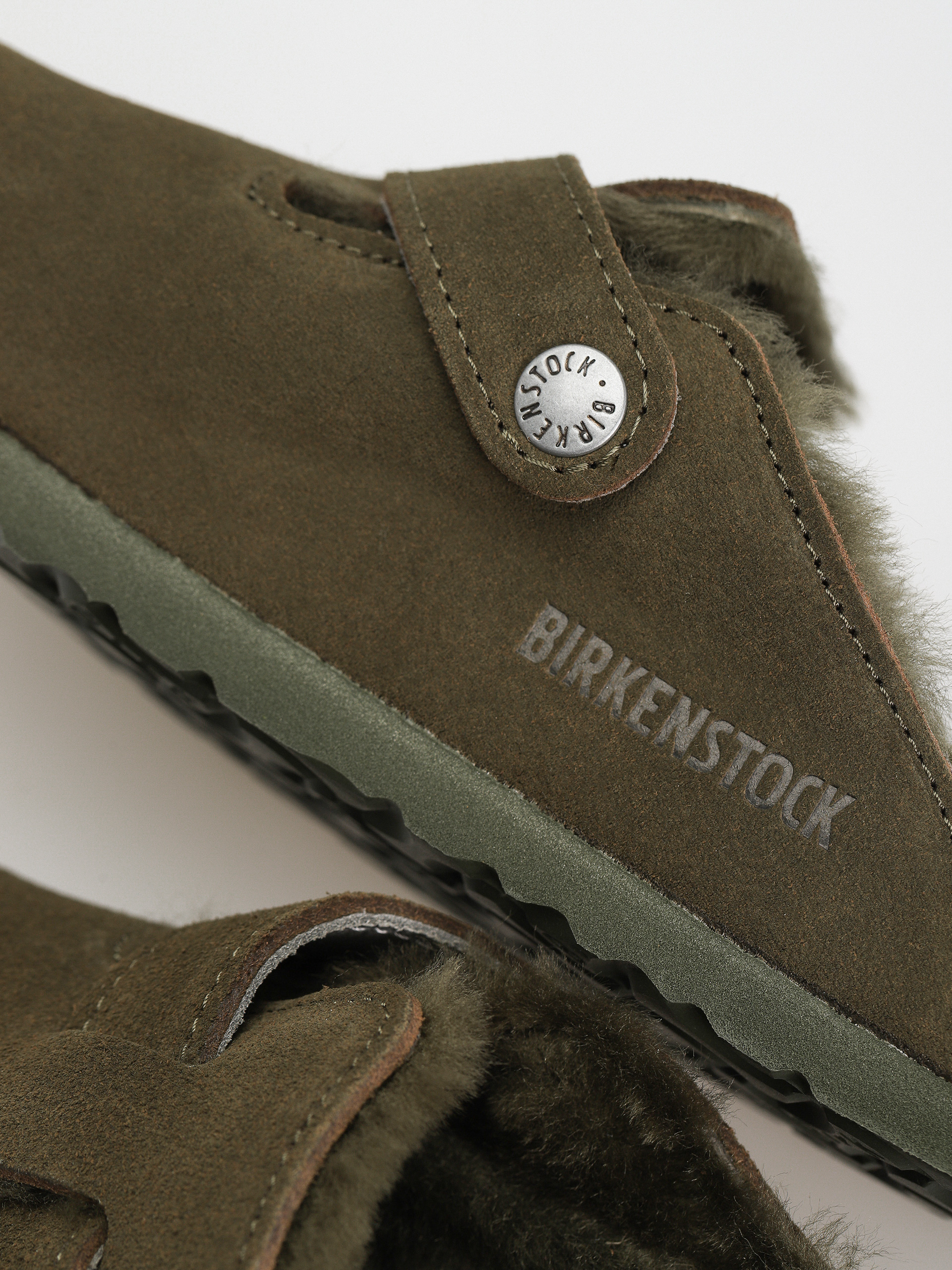 Šľapky Birkenstock Boston Suede Leather Narrow Wmn (thyme)