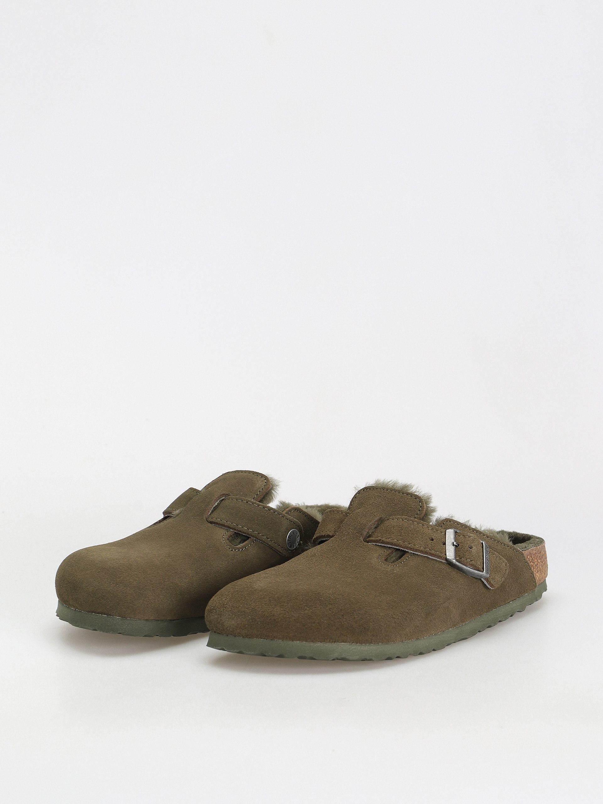Šľapky Birkenstock Boston Suede Leather Narrow Wmn (thyme)