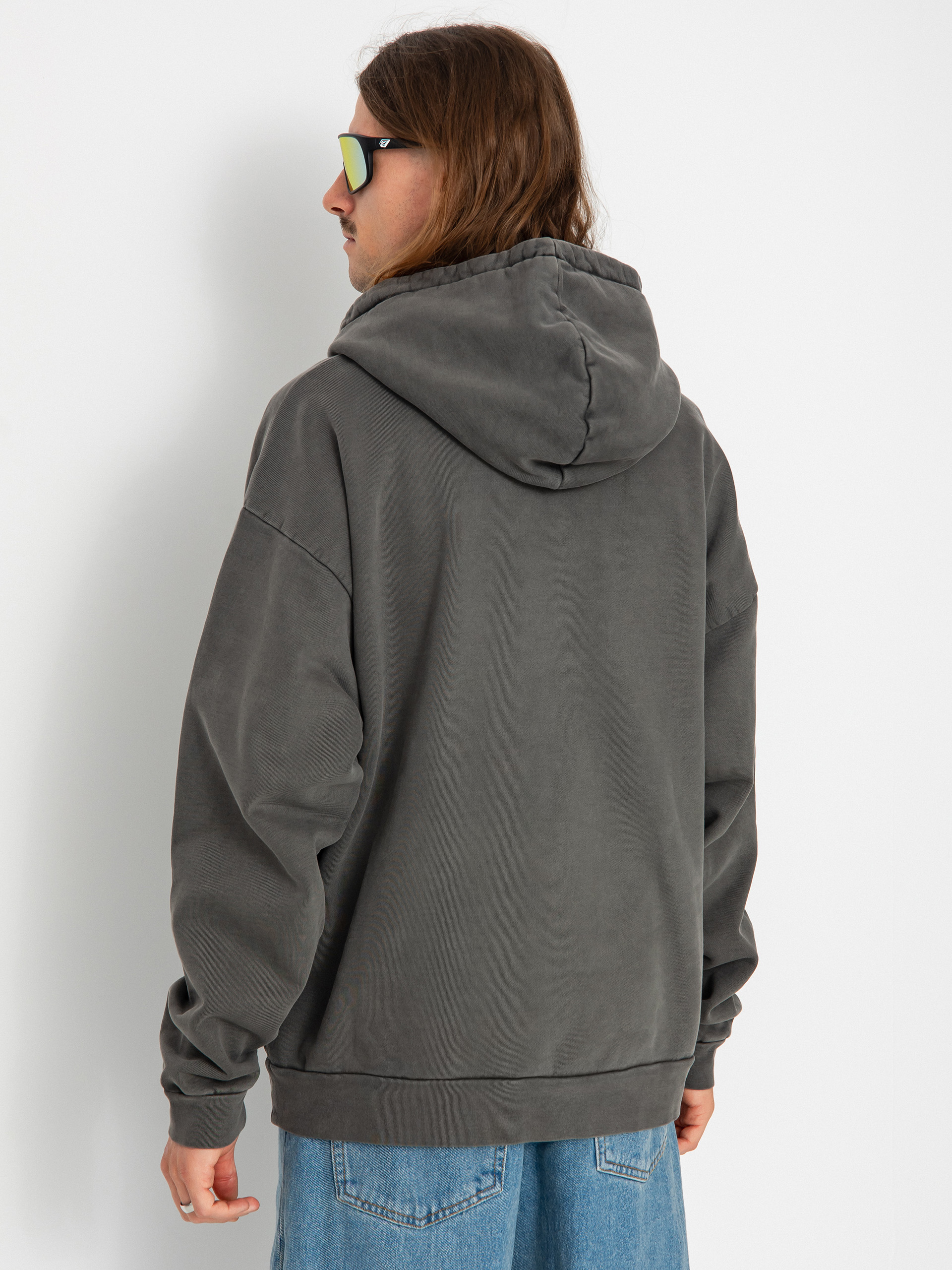 Mikina s kapucňou OBEY Lowercase Pigment HD (pigment digital black)