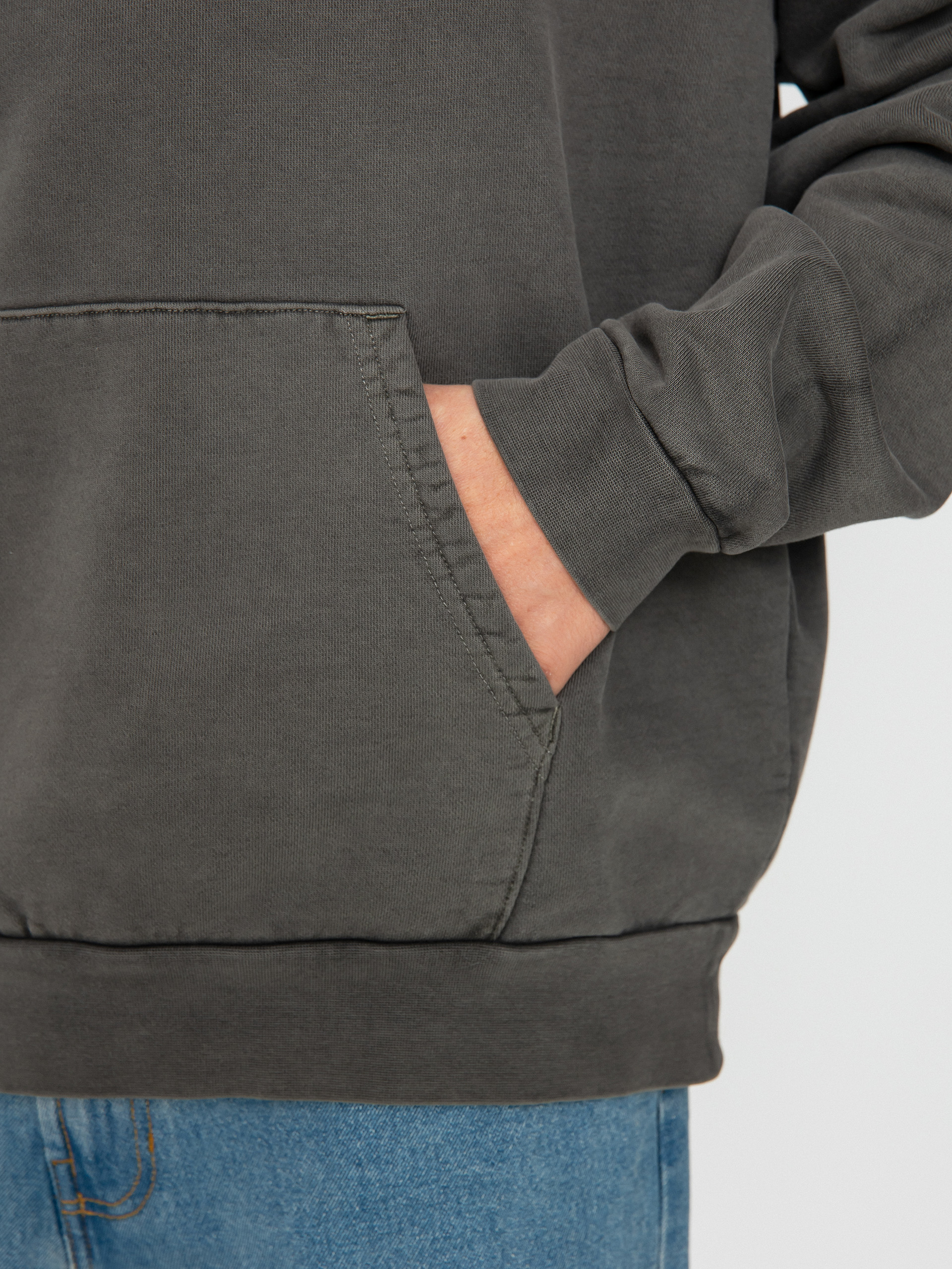 Mikina s kapucňou OBEY Lowercase Pigment HD (pigment digital black)