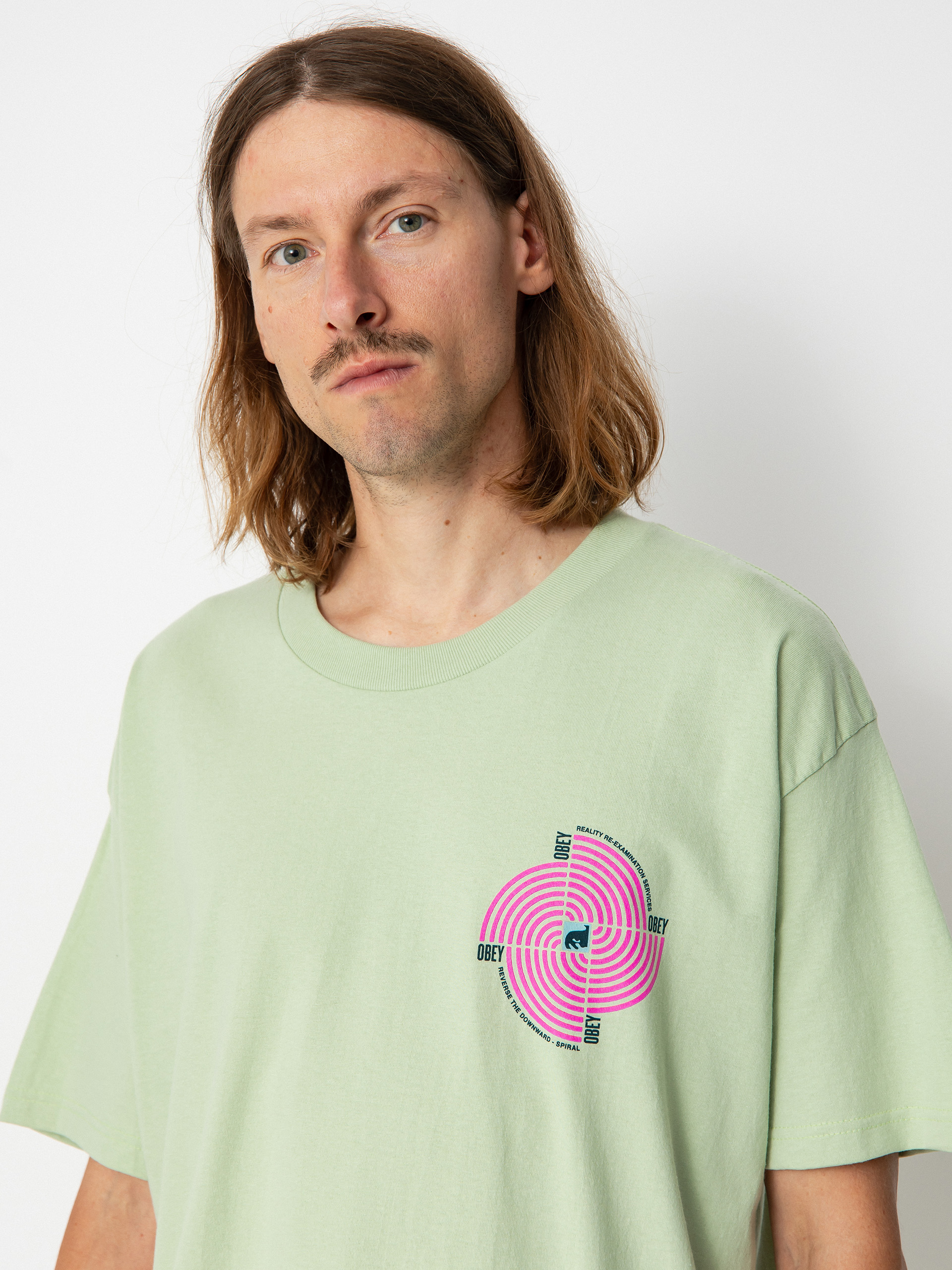 Tričko OBEY Downward Spiral (cucumber)