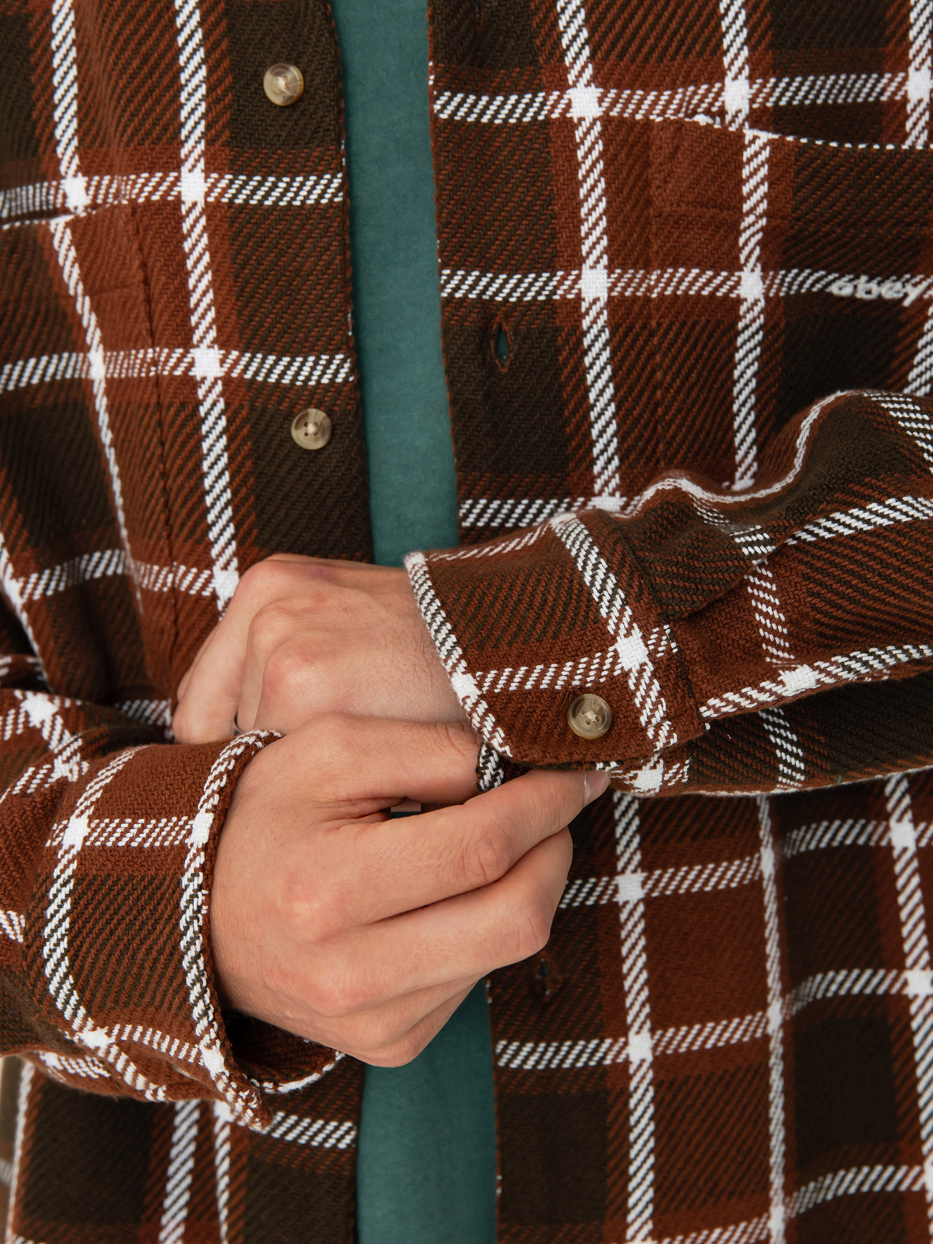 Košeľa OBEY Bigwig Plaid (sepia multi)