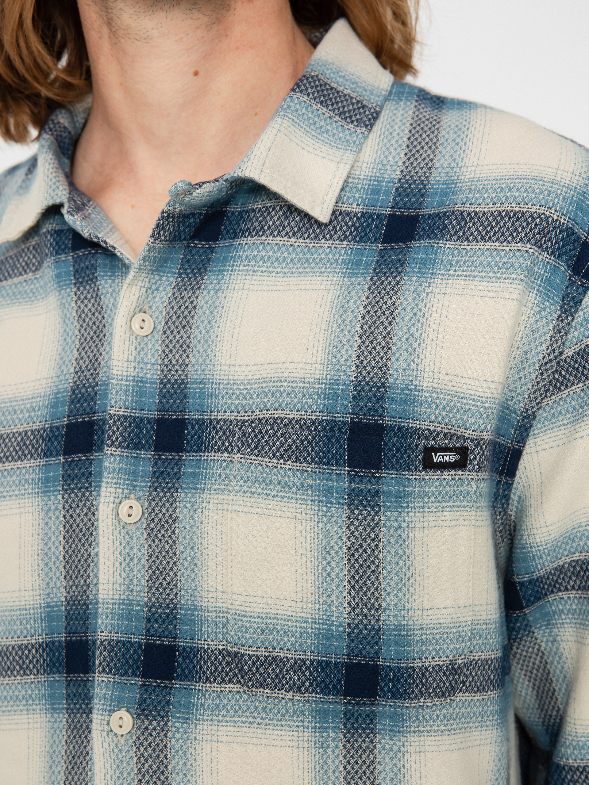 Košeľa Vans Krug Ls Woven (oatmeal/dress blues)