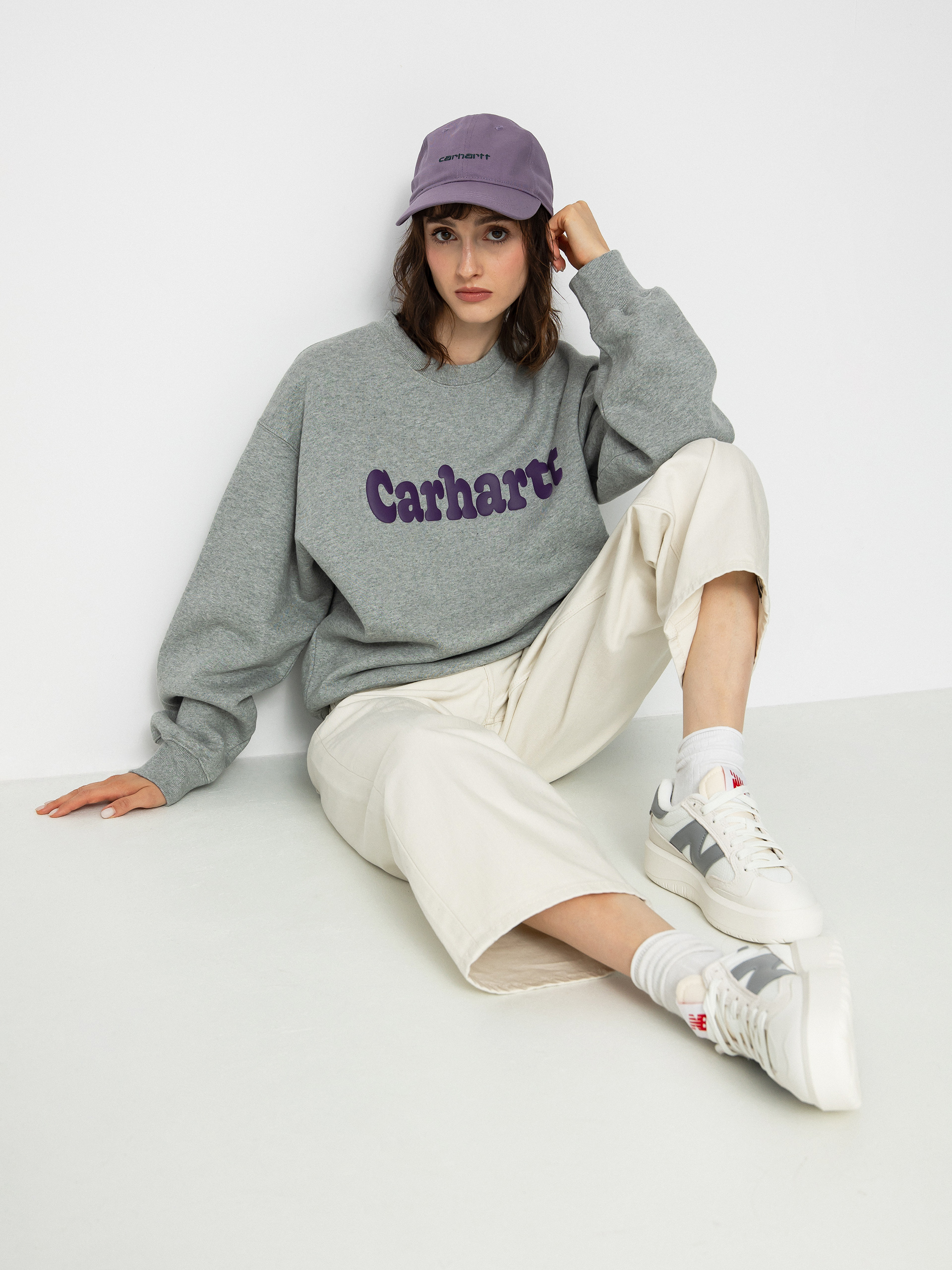 Mikina Carhartt WIP Bubbles Wmn (grey heather/cassis)