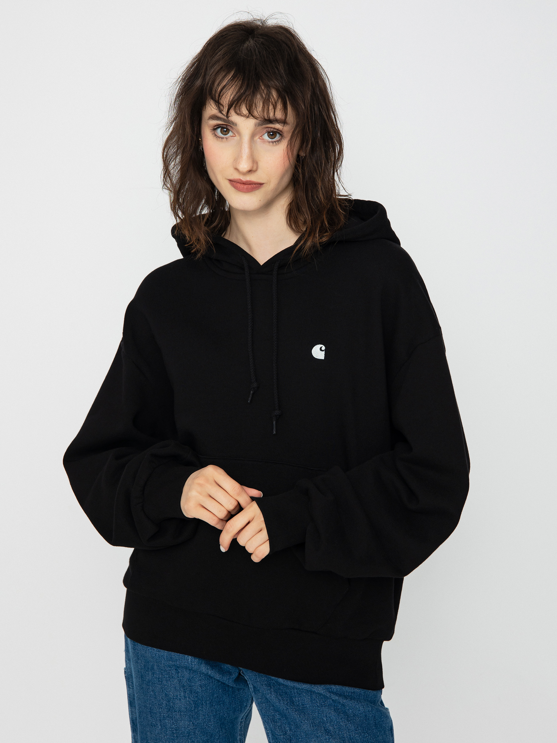 Mikina s kapucňou Carhartt WIP Casey HD Wmn (black/silver)