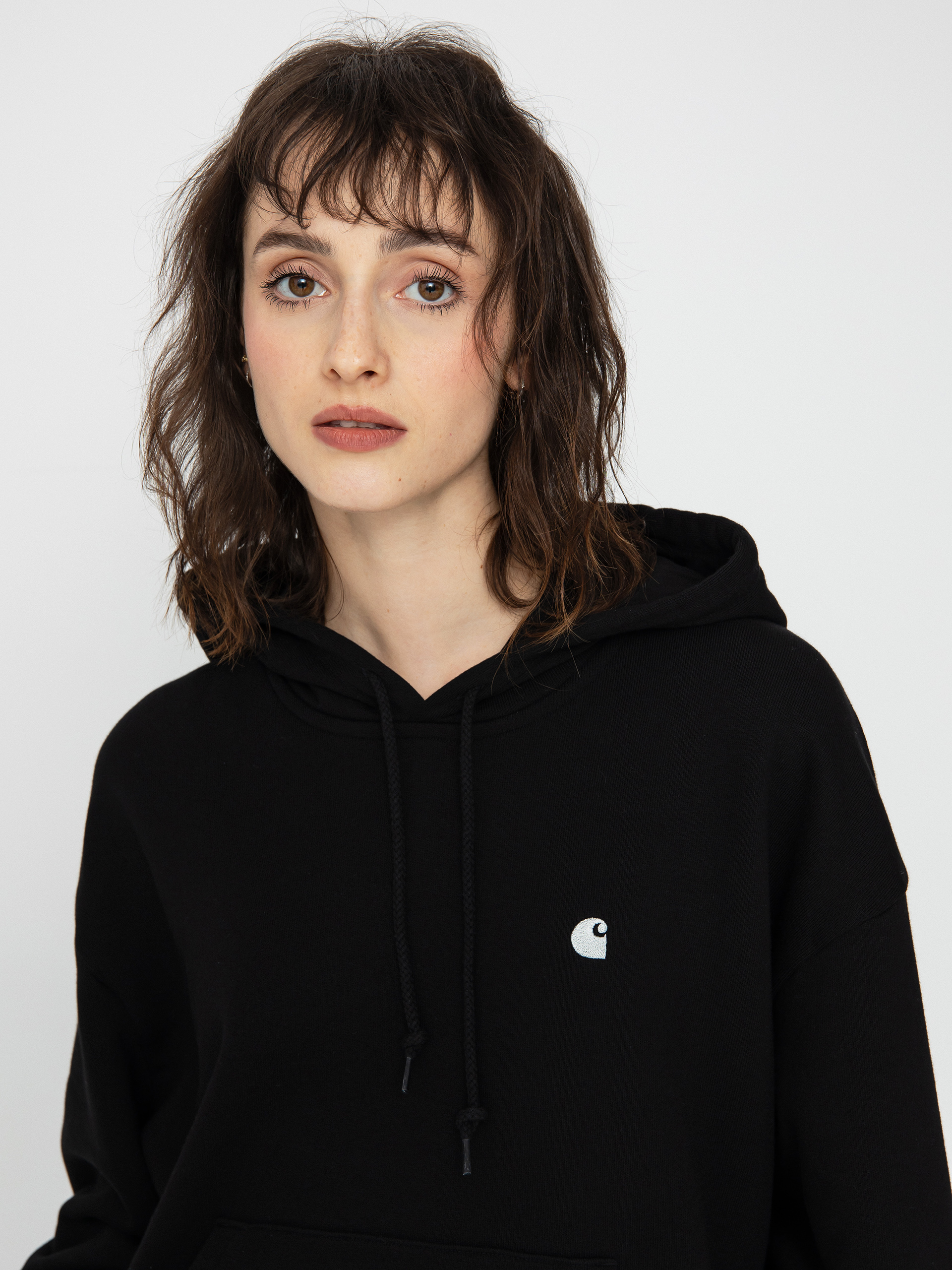 Mikina s kapucňou Carhartt WIP Casey HD Wmn (black/silver)