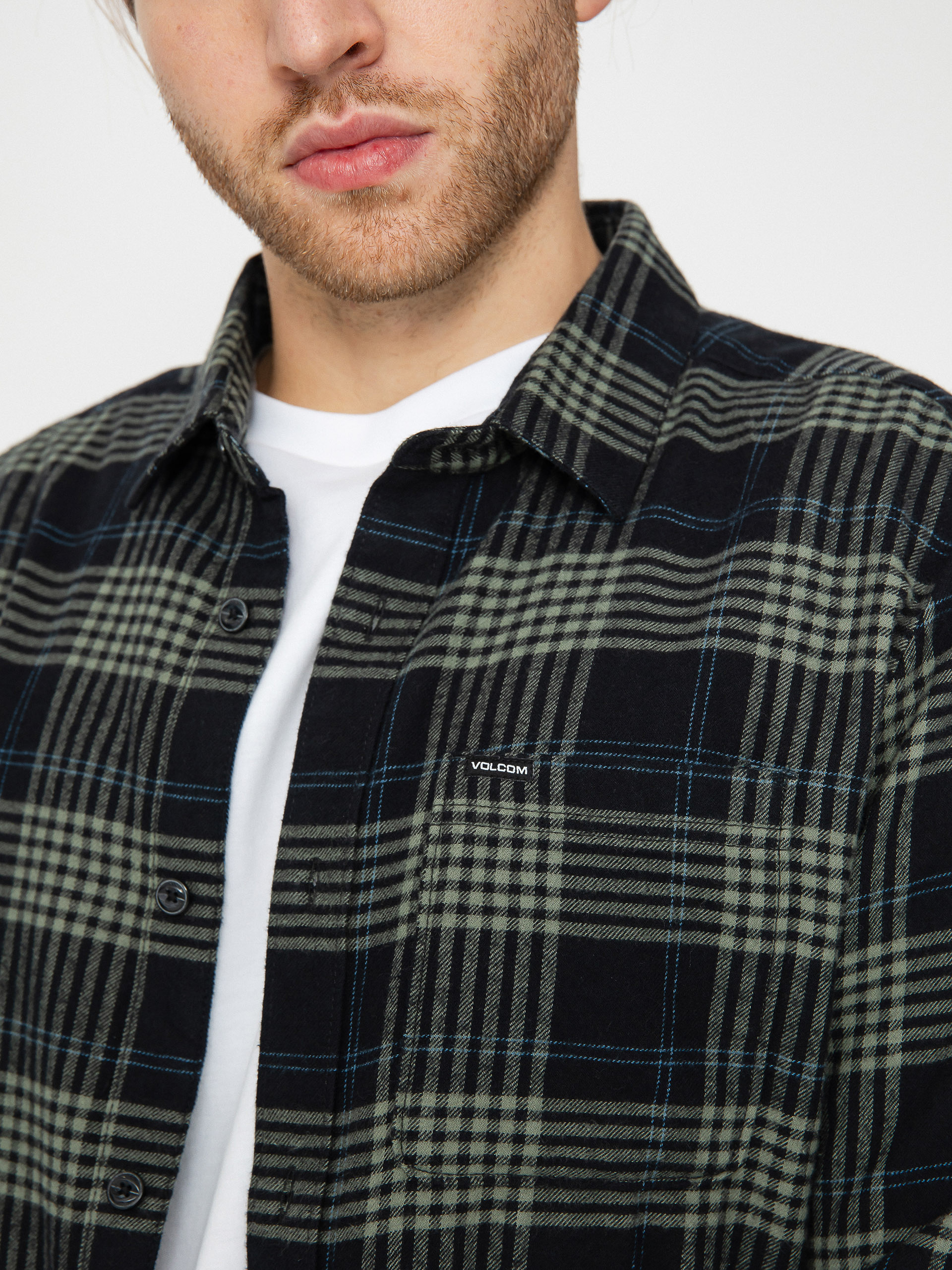 Košeľa Volcom Caden Plaid Ls (black)