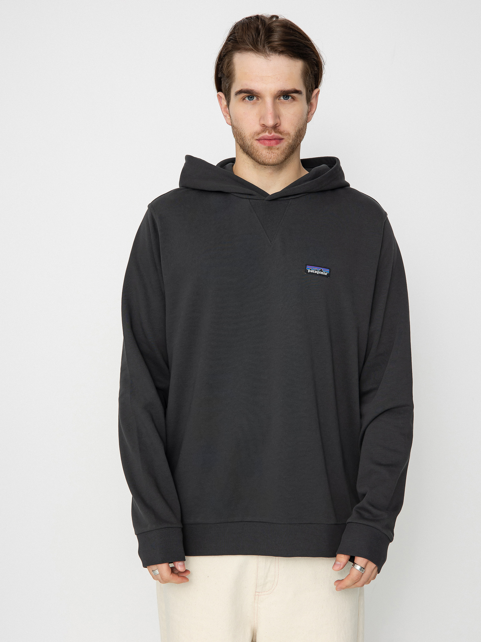 Mikina s kapucňou Patagonia Regenerative Organic Certified Cotton HD (ink black)