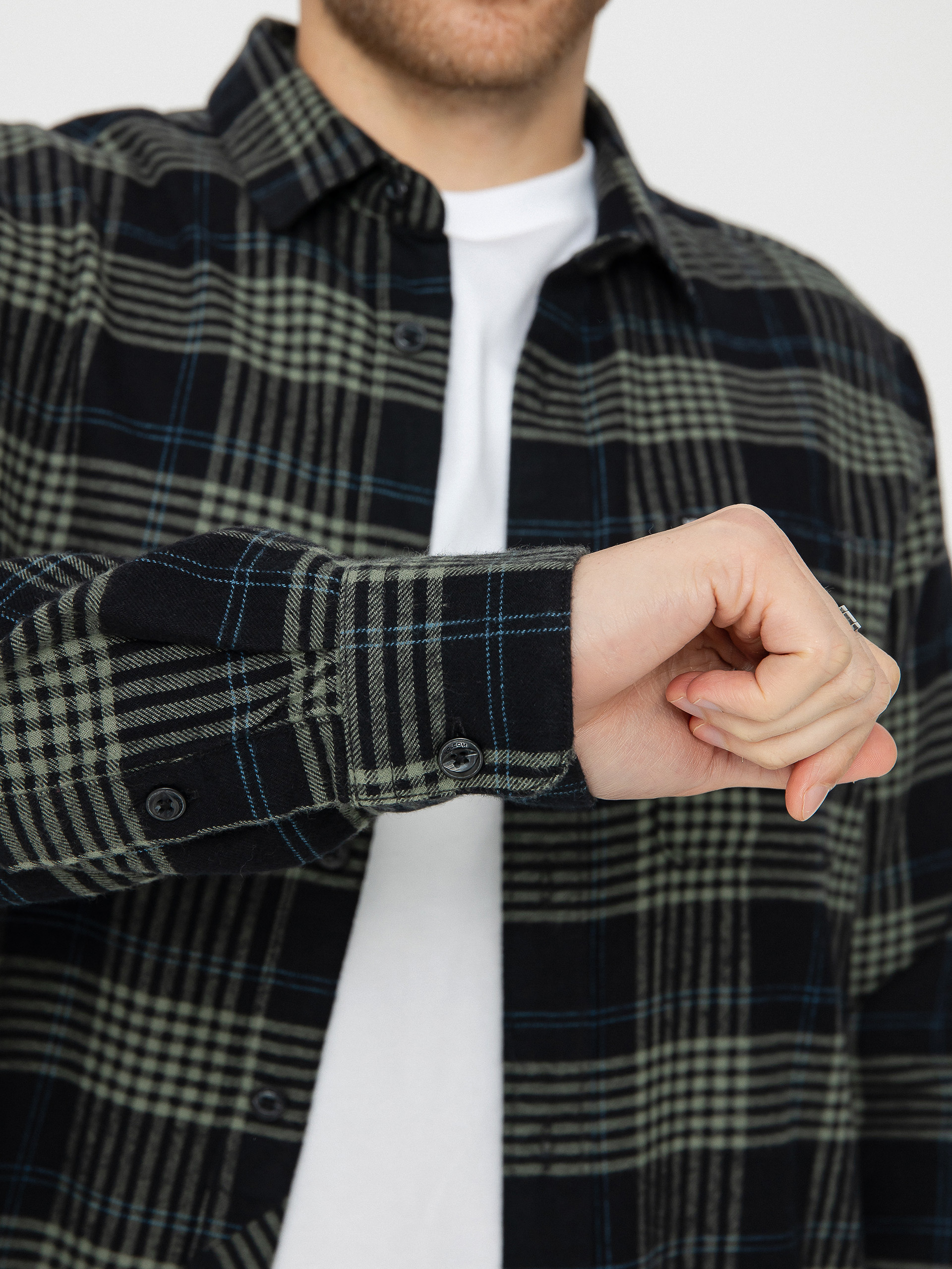 Košeľa Volcom Caden Plaid Ls (black)