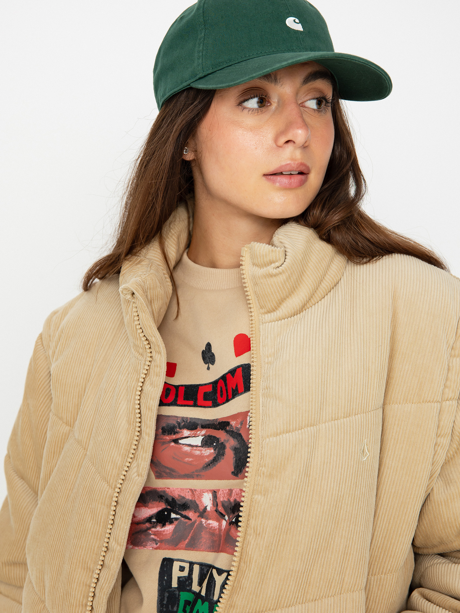 Bunda Volcom Cord'N Puff Wmn (khaki)