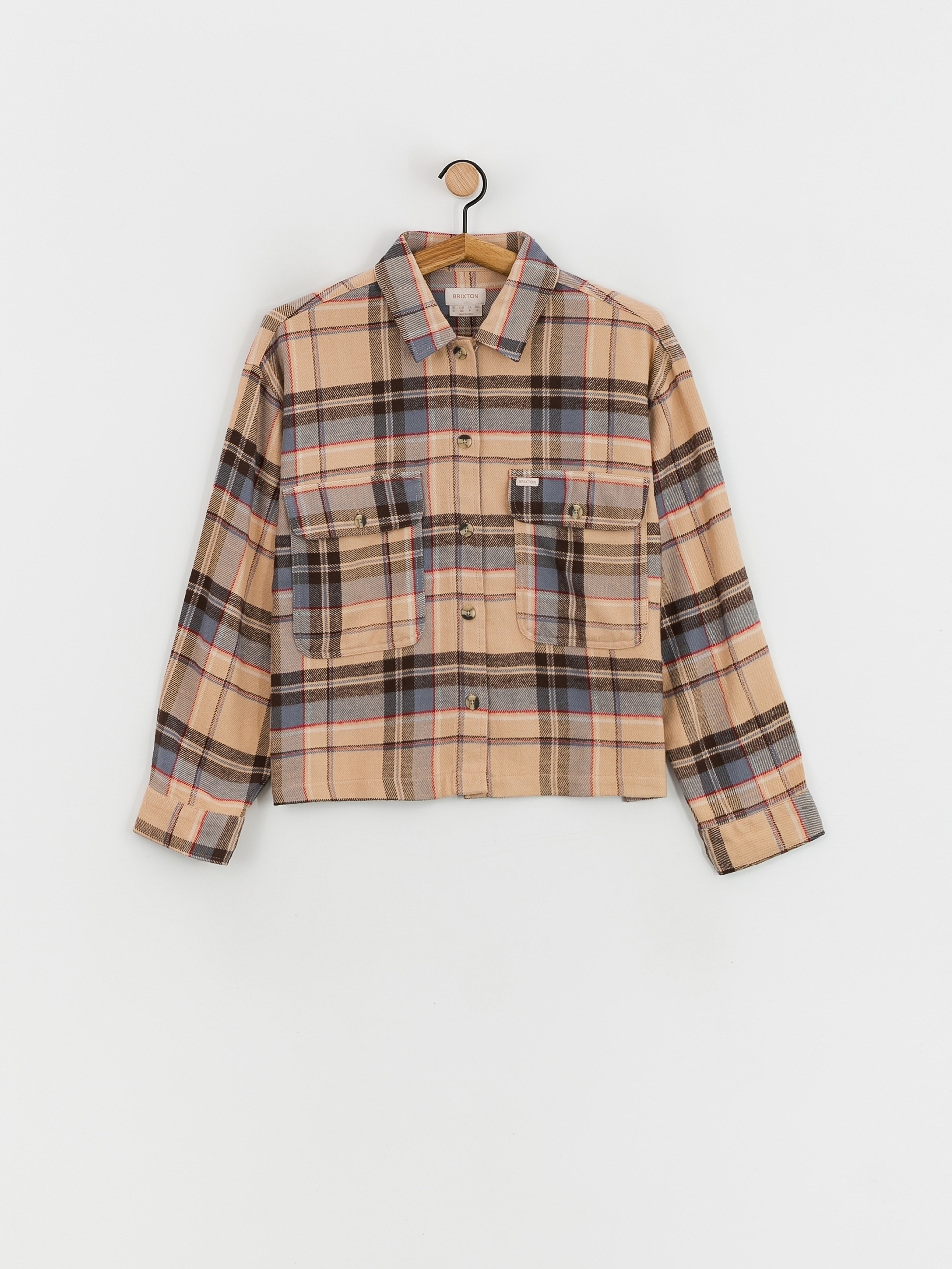 Košeľa Brixton Bowery Flannel Ls Wmn (sesame/flint blue)