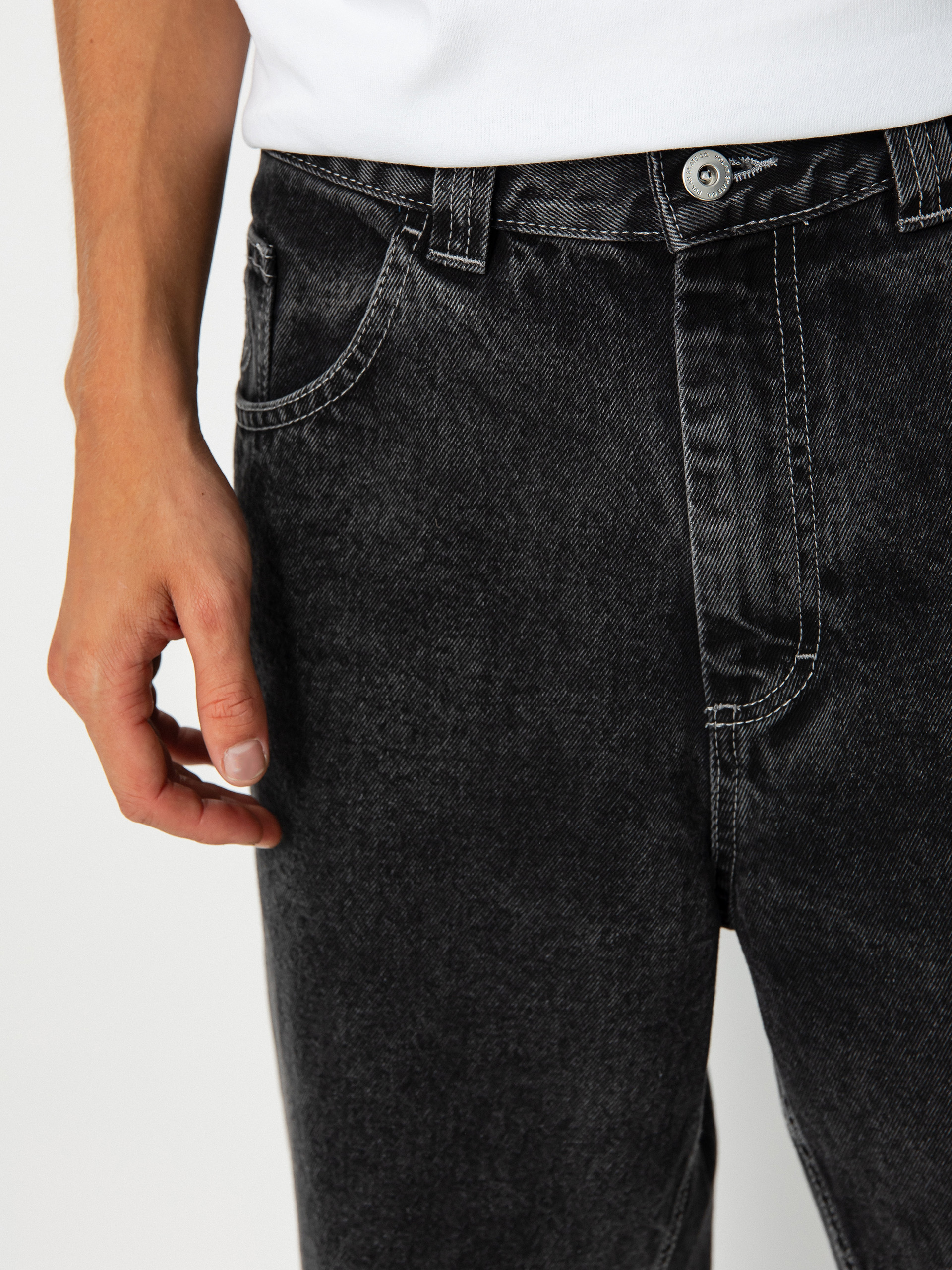 Nohavice Polar Skate 93! Denim (silver black)