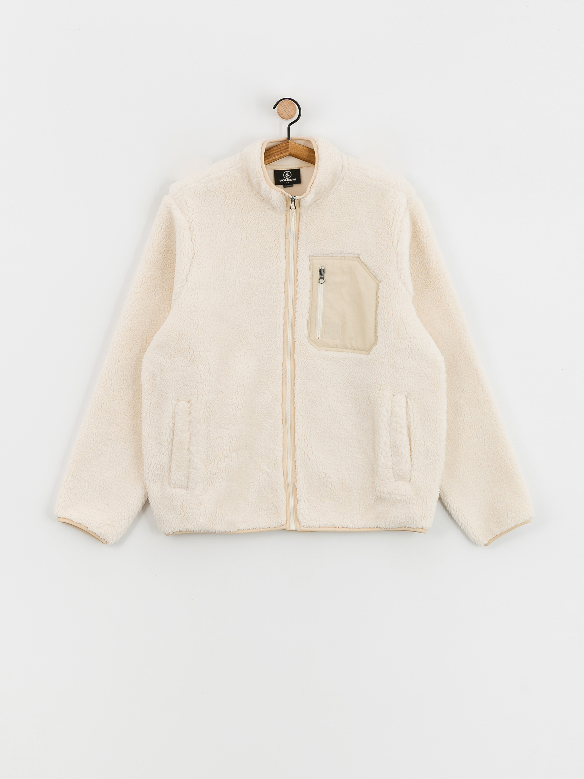 Pánsky Mikina s kapucňou Volcom Muzzer Fuzzar Zip (dirty white)