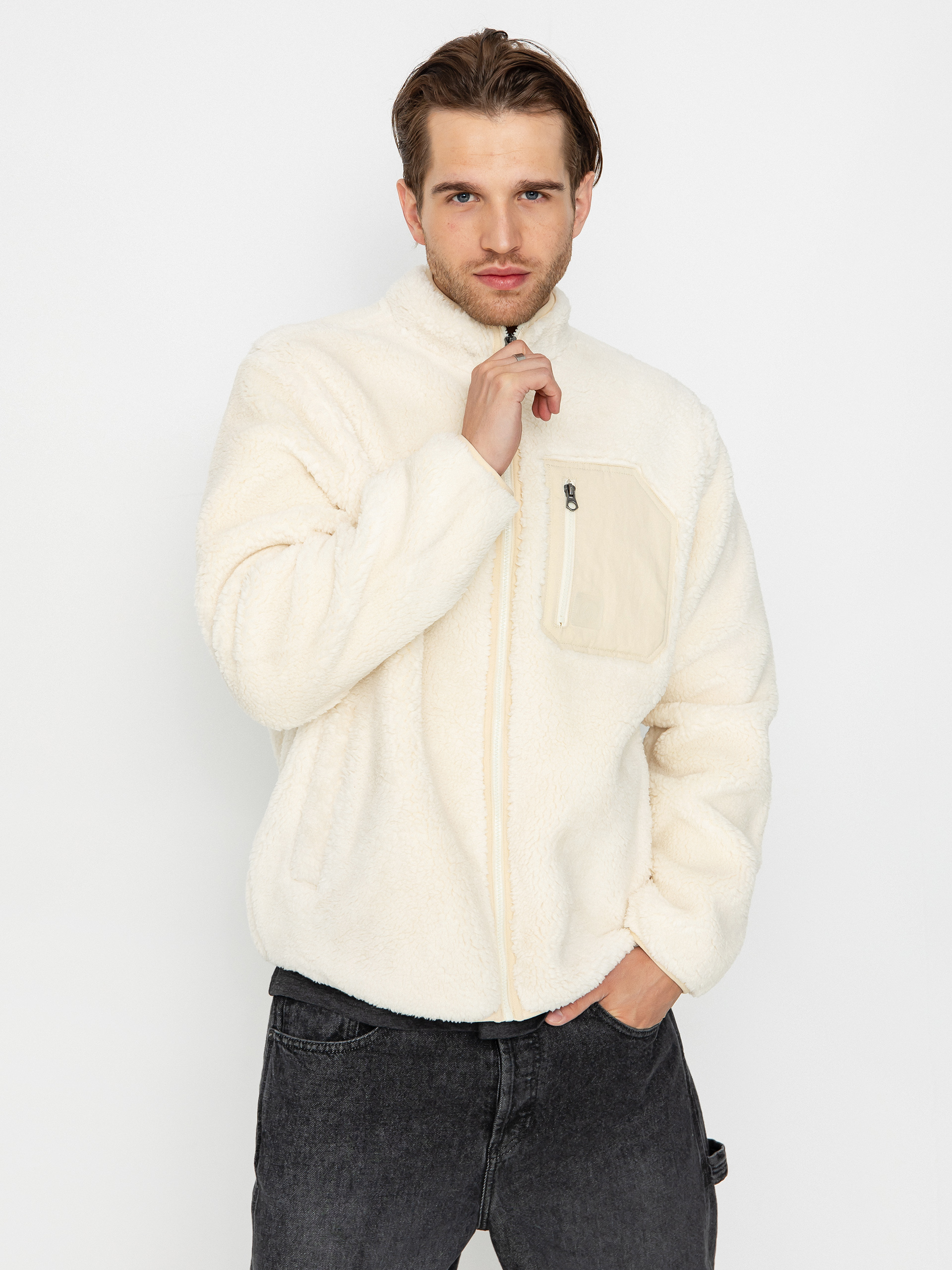 Pánsky Mikina s kapucňou Volcom Muzzer Fuzzar Zip (dirty white)