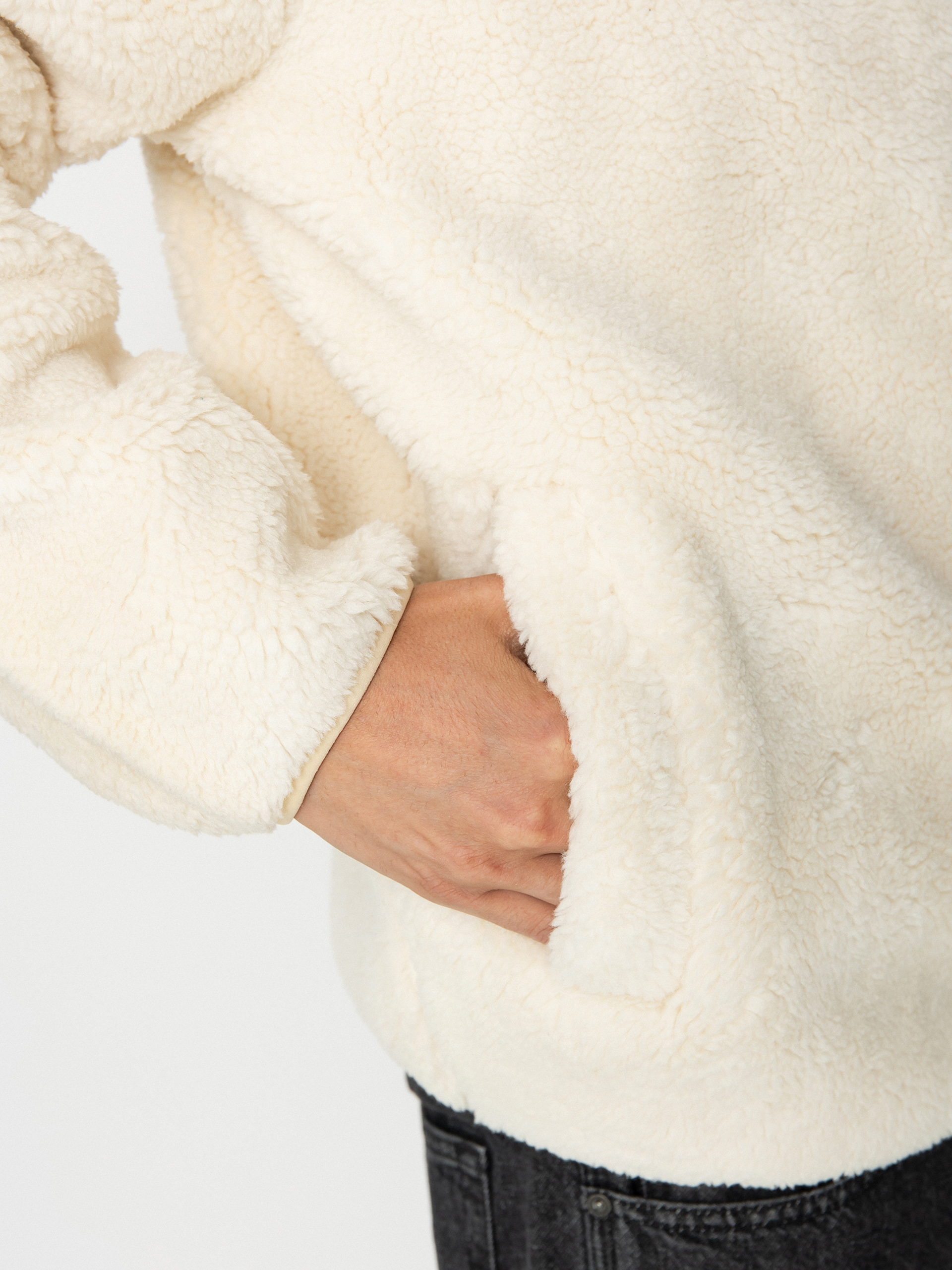 Pánsky Mikina s kapucňou Volcom Muzzer Fuzzar Zip (dirty white)