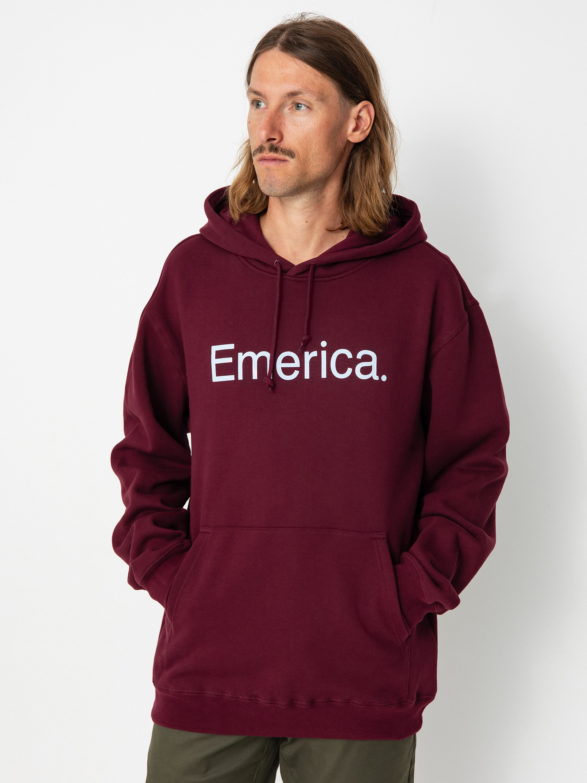 Mikina s kapucňou Emerica Pure Logo HD (burgundy)