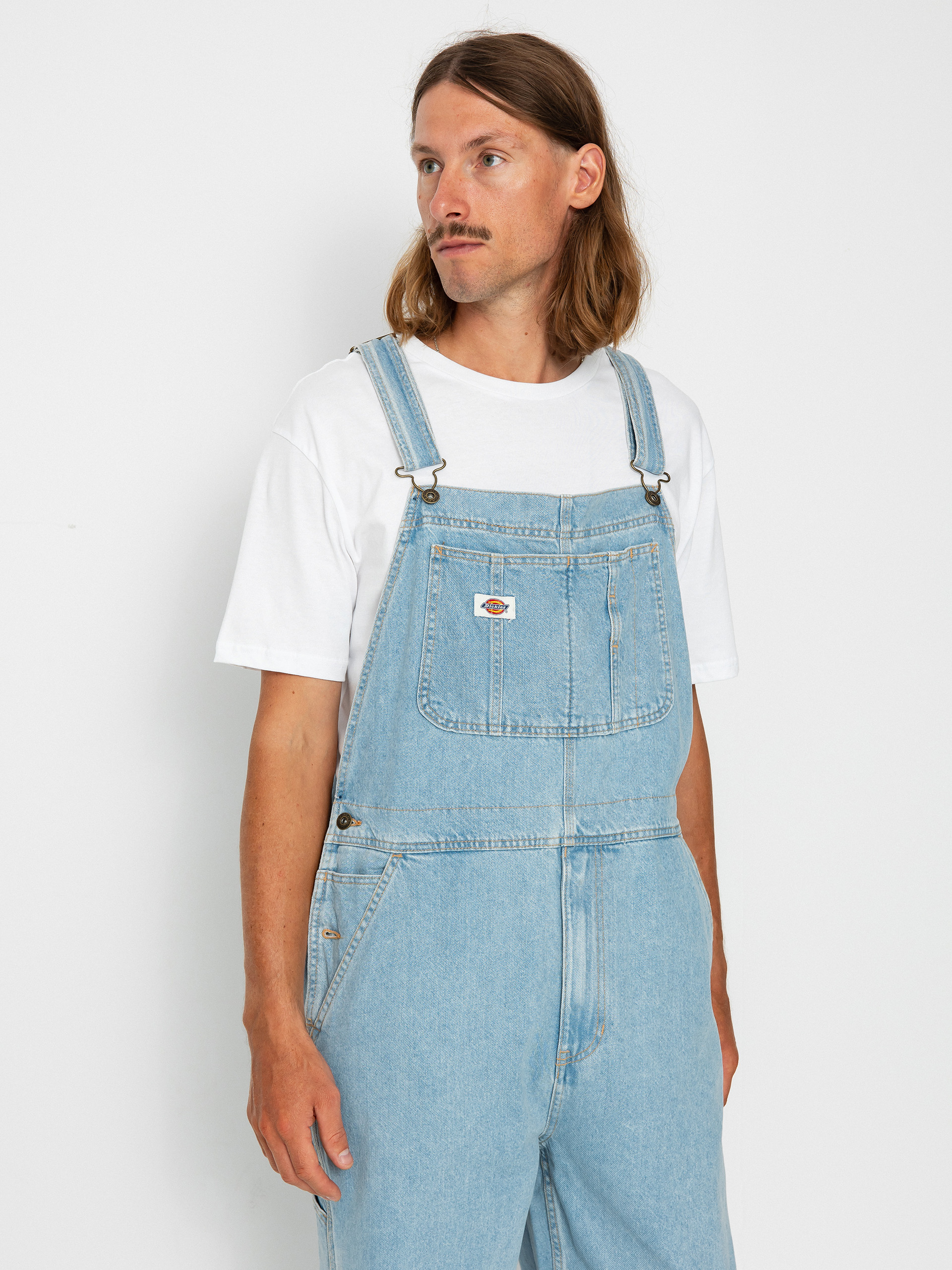 Nohavice Dickies Classic Denm Bib (vntg blue)