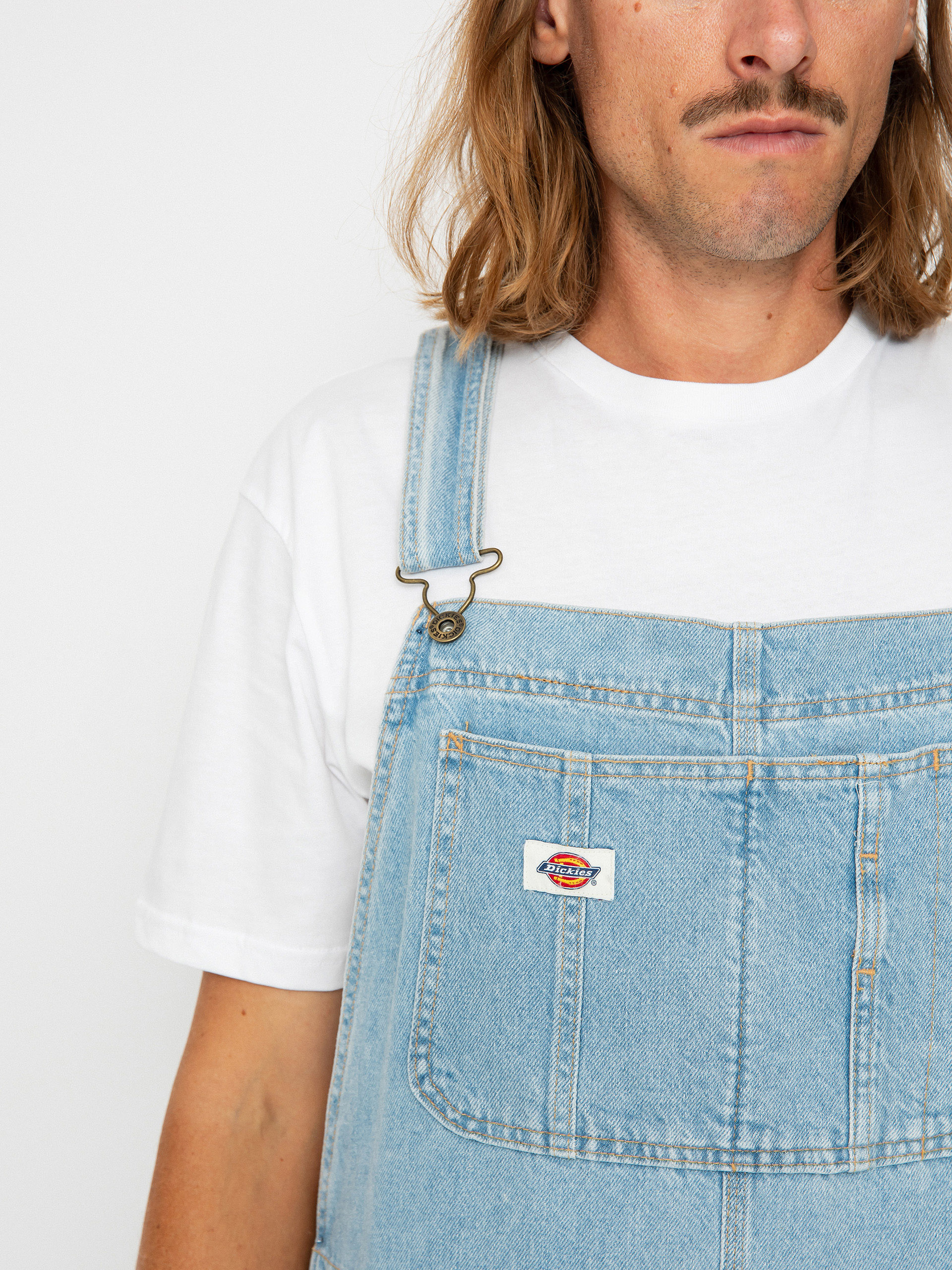 Nohavice Dickies Classic Denm Bib (vntg blue)