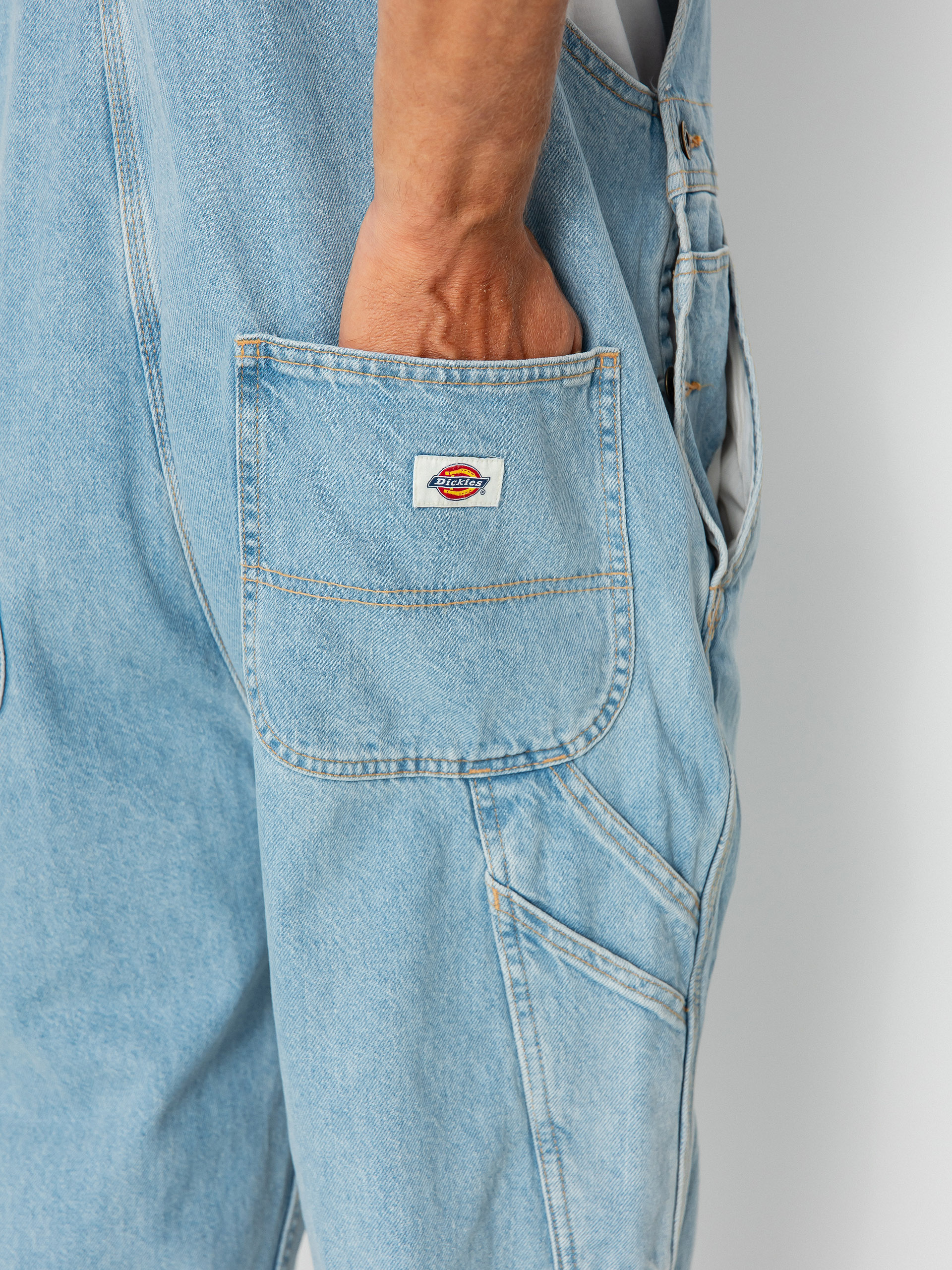 Nohavice Dickies Classic Denm Bib (vntg blue)