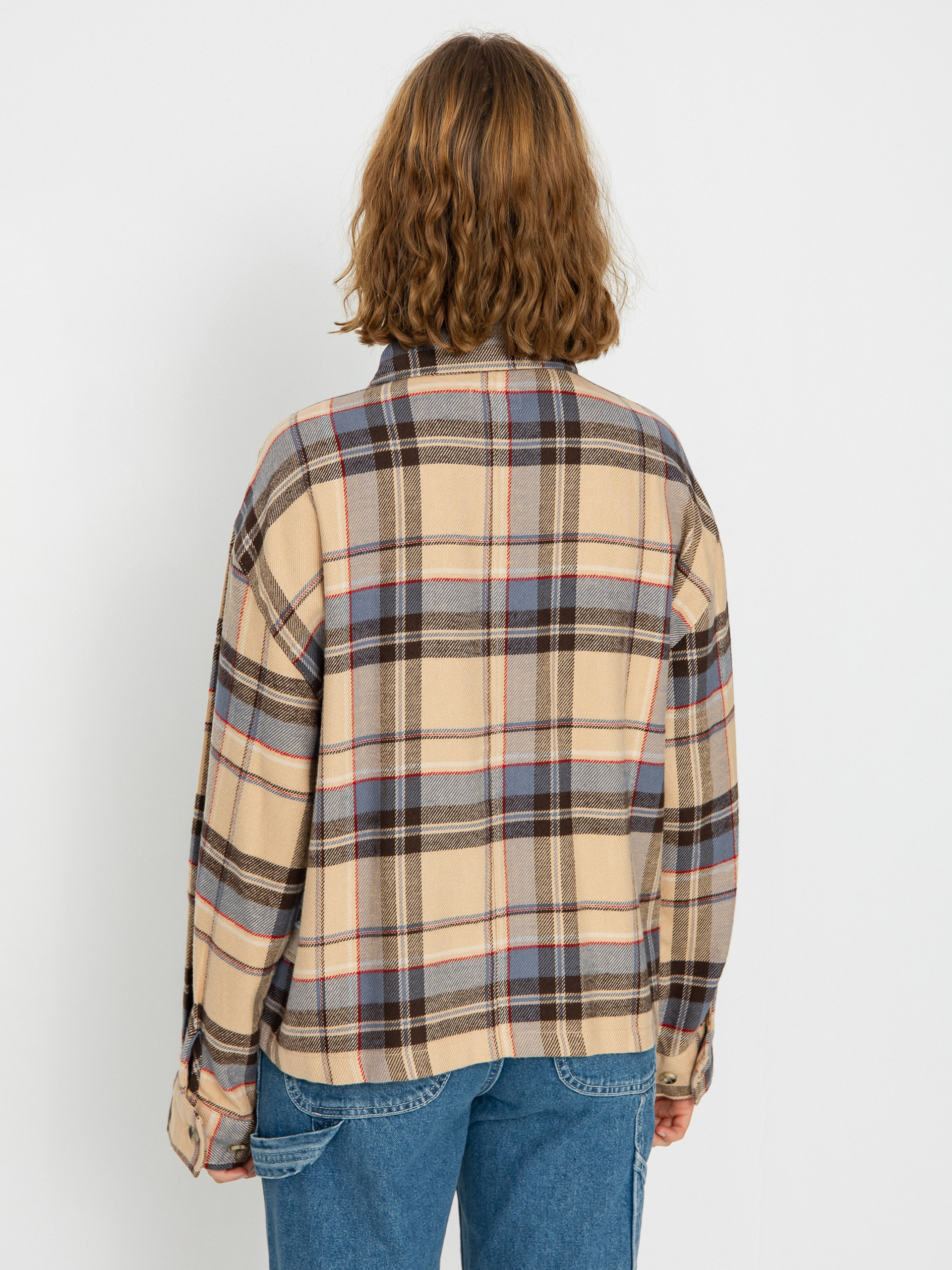 Košeľa Brixton Bowery Flannel Ls Wmn (sesame/flint blue)