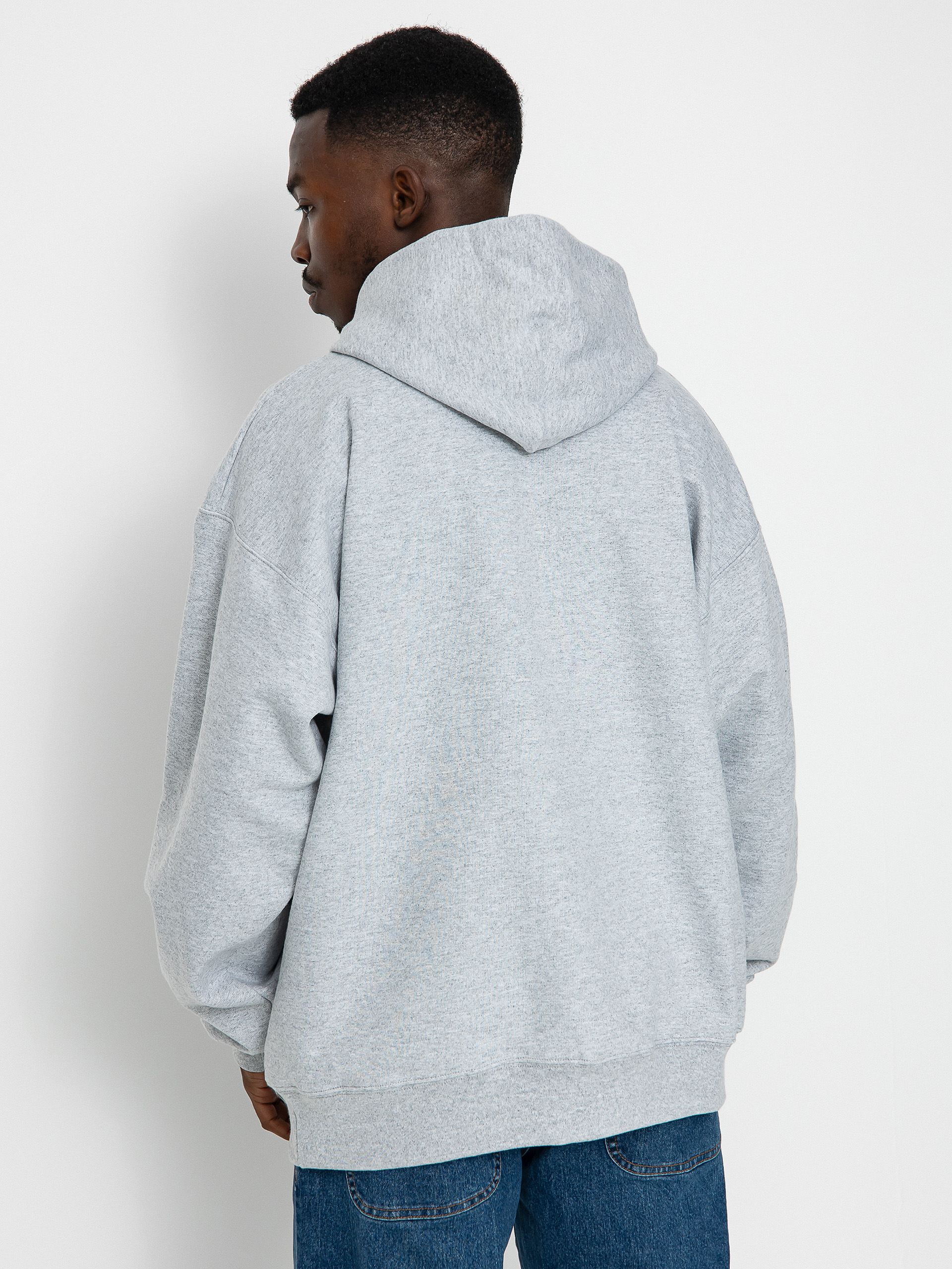 Mikina s kapucňou Thrasher Outlined HD (lt.steel/red)