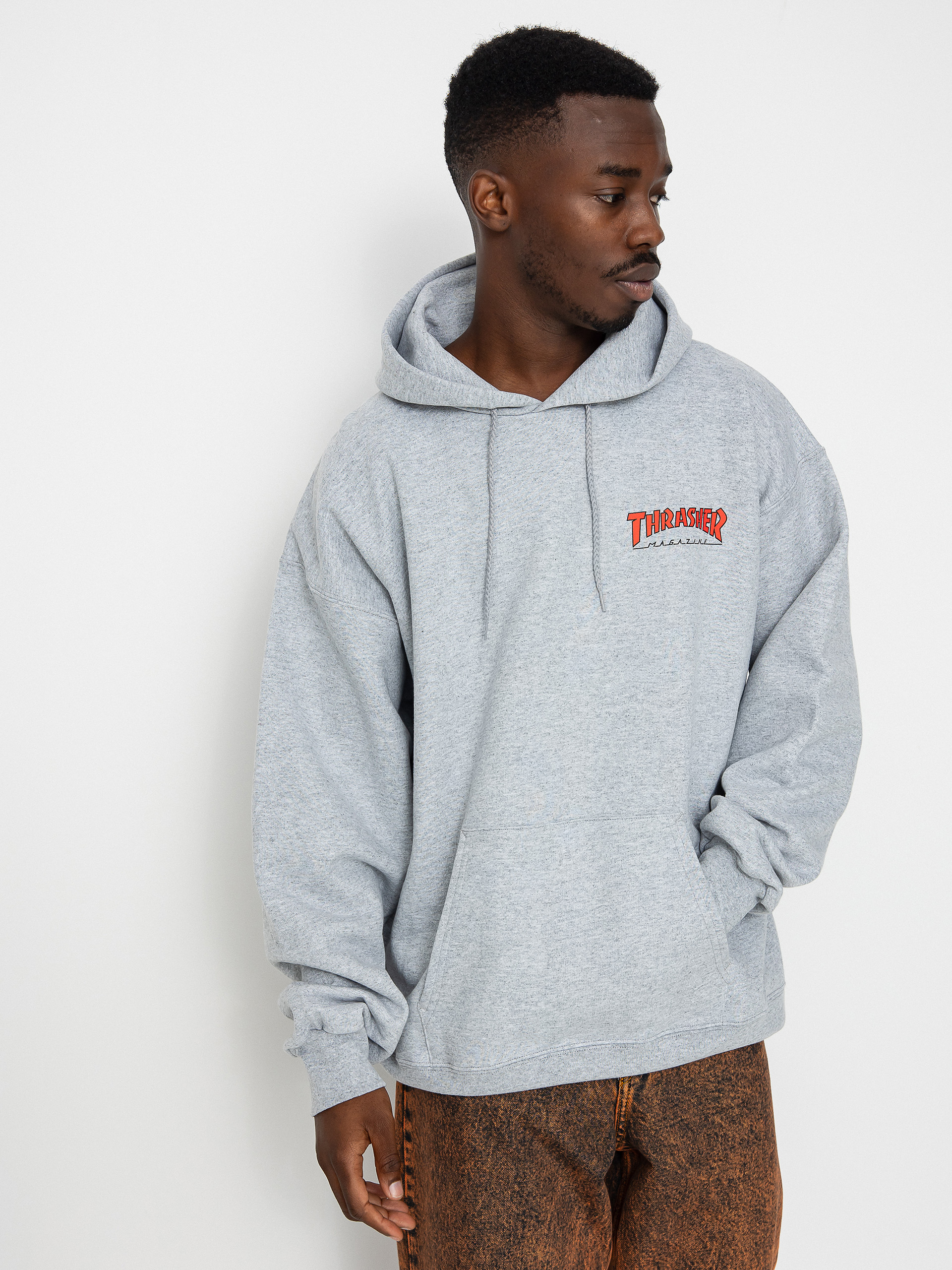 Mikina s kapucňou Thrasher Little Outline HD (gray)
