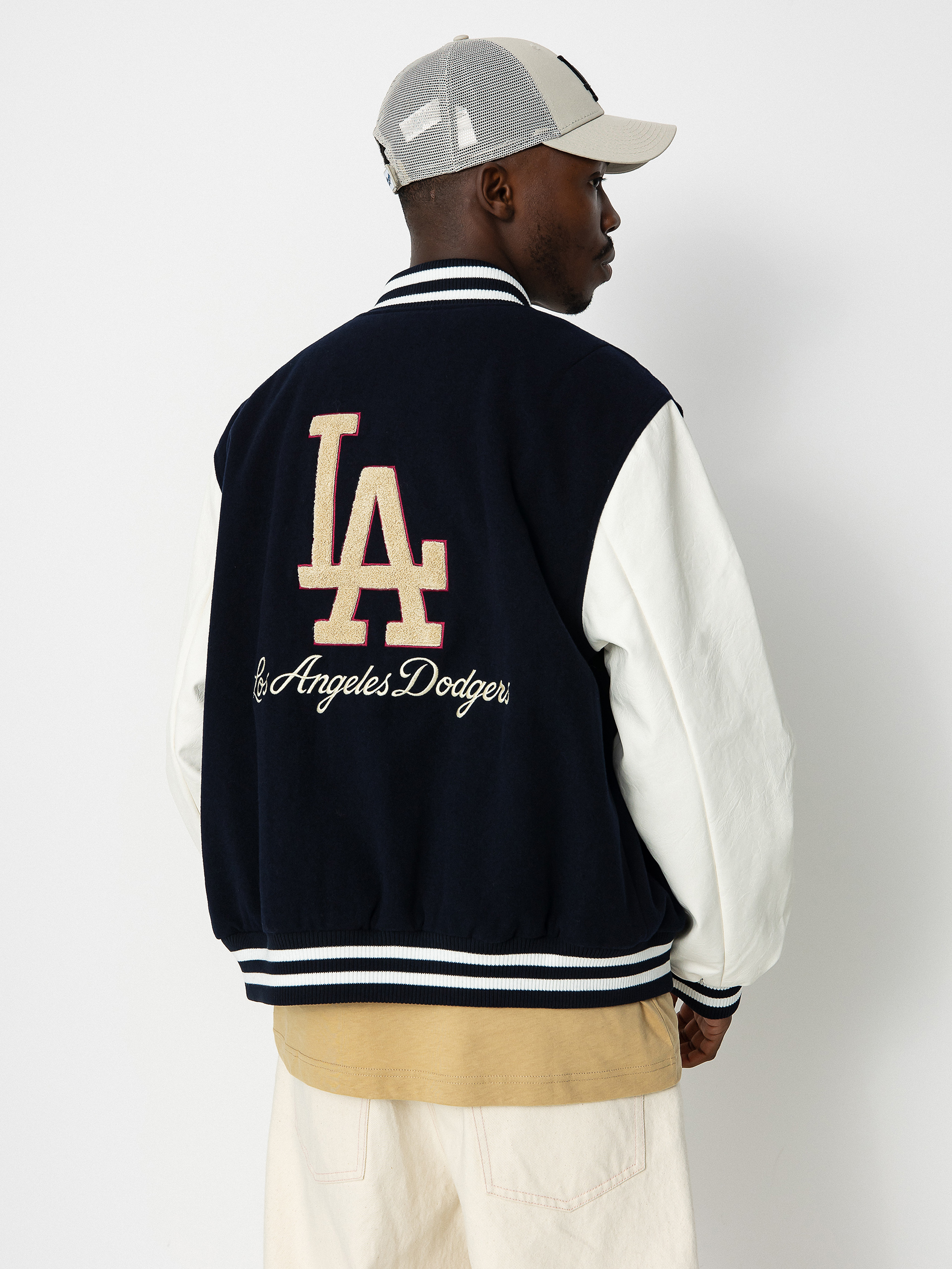 Bunda New Era MLB Varsity Los Angeles Dodgers (navy/off white)