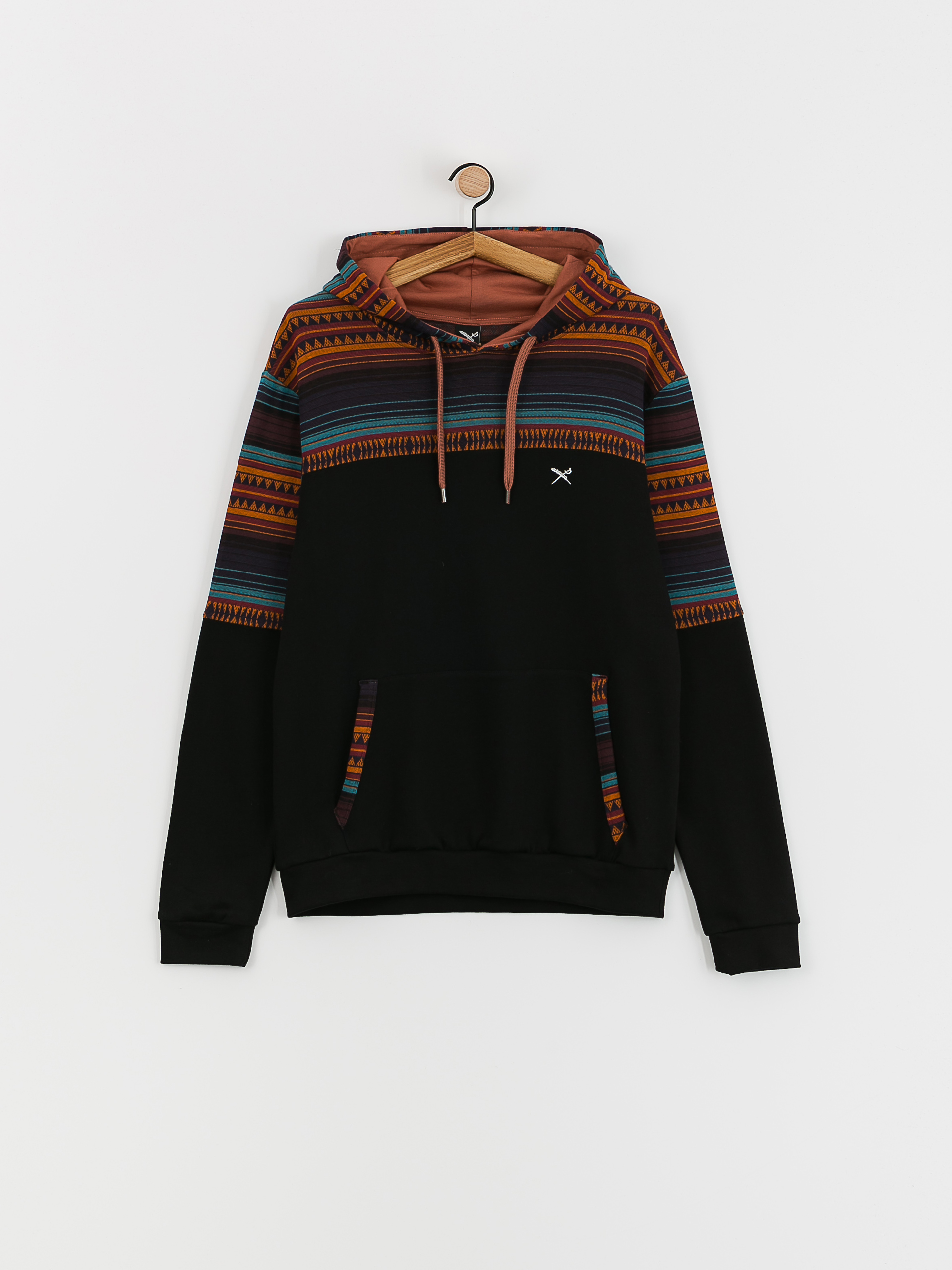 Mikina s kapucňou Iriedaily Vintachi Block HD (black)