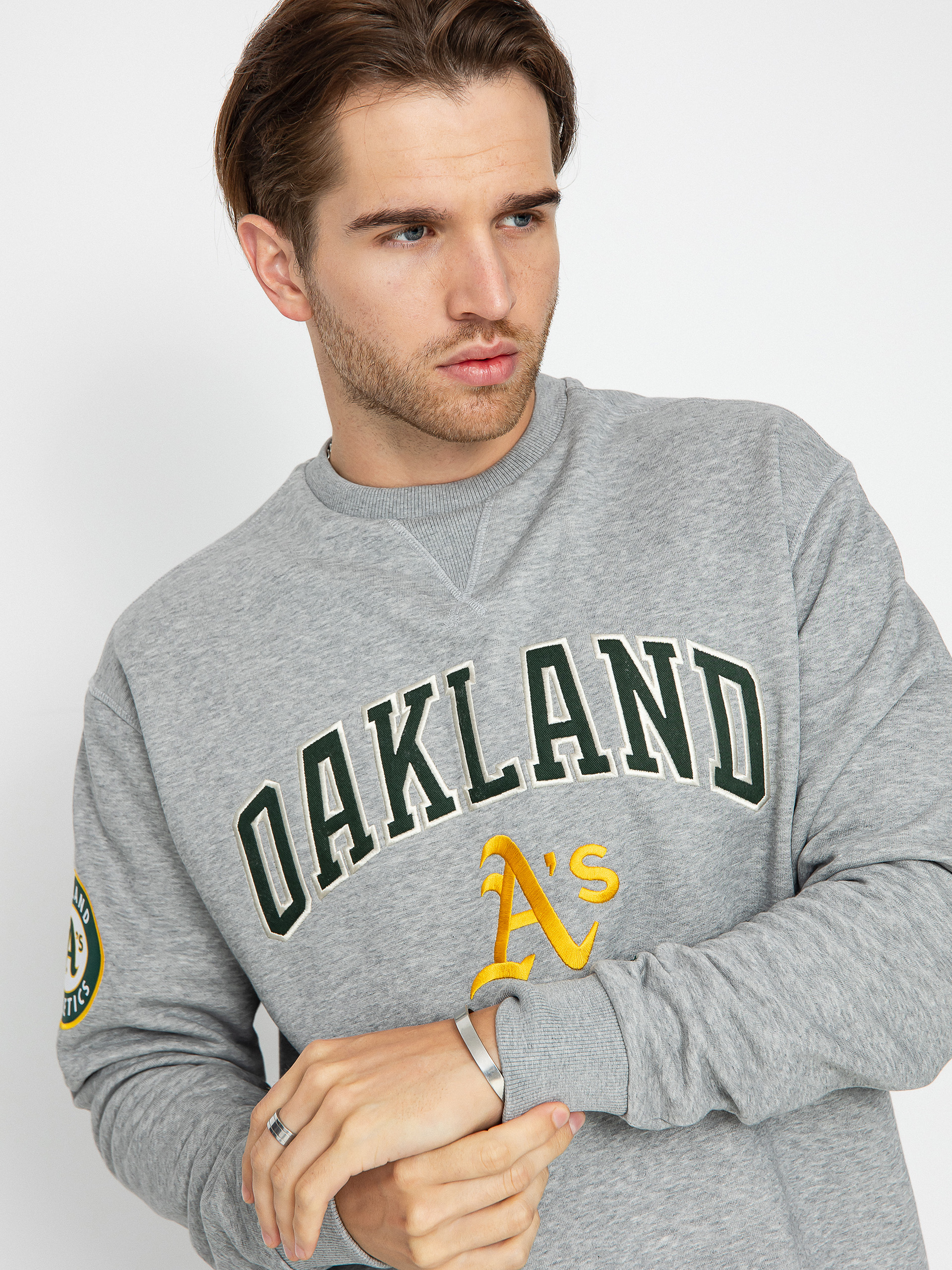 Mikina New Era MLB Oakland Atheltics (heather grey/dark green)