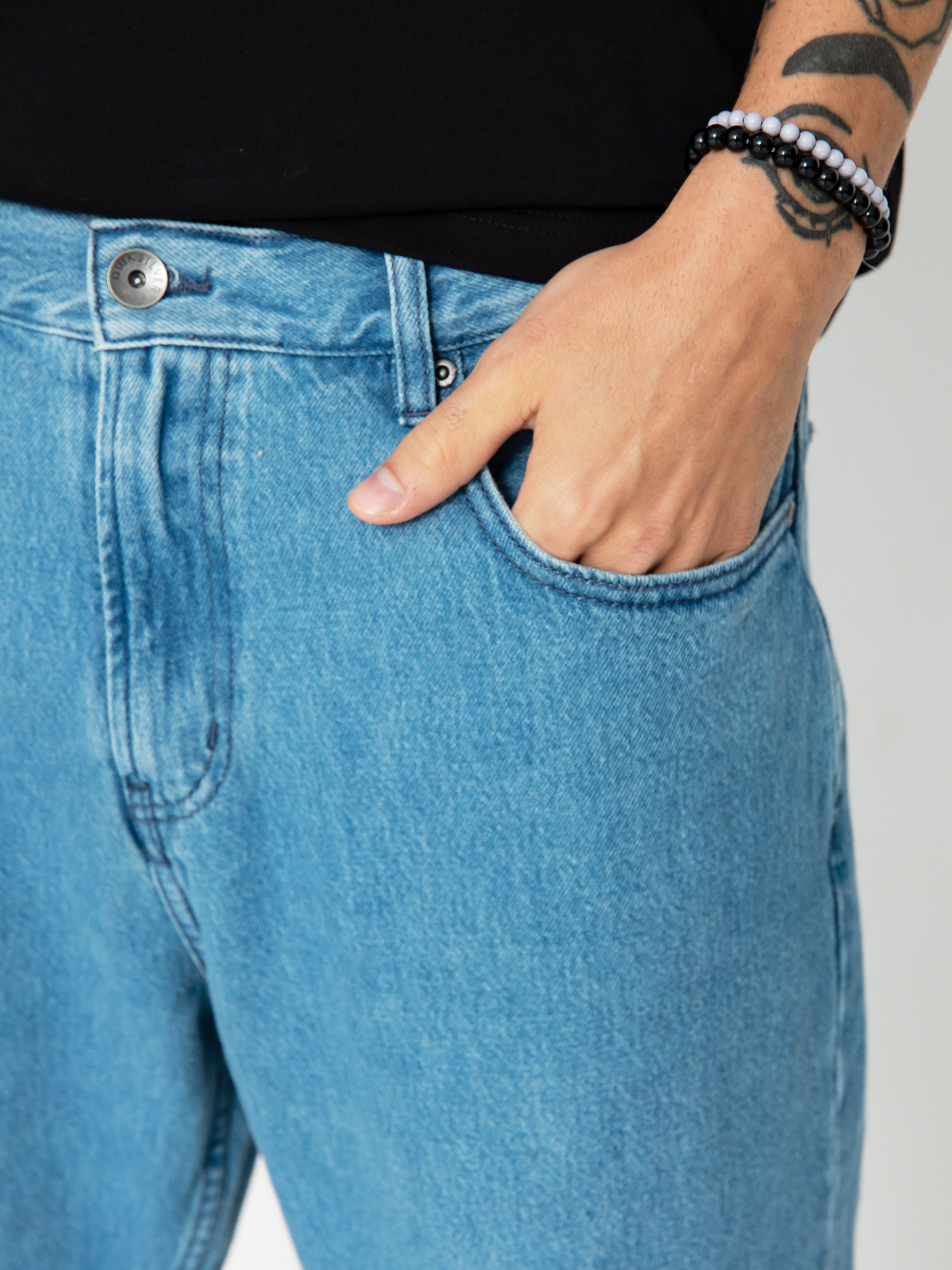 Nohavice Quiksilver Baggy Nineties Wash (ashley blue)