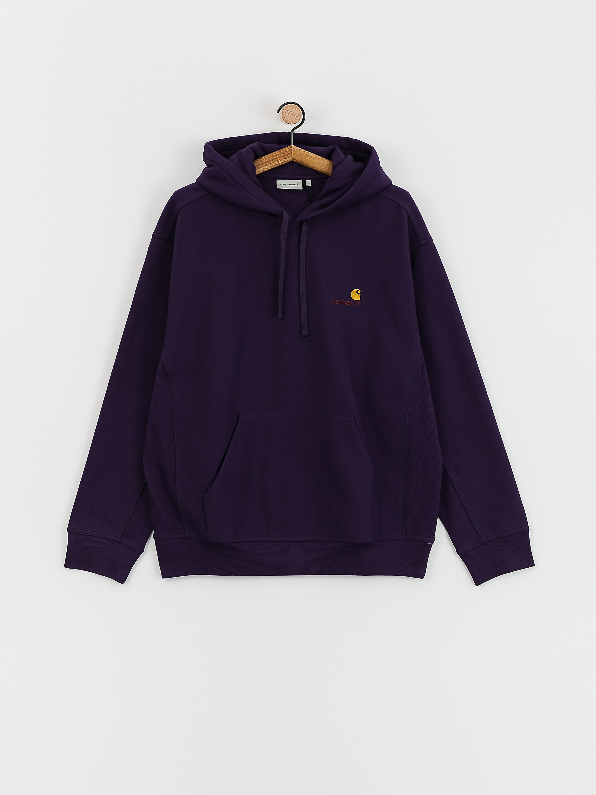 Mikina s kapucňou Carhartt WIP American Script HD (cassis)
