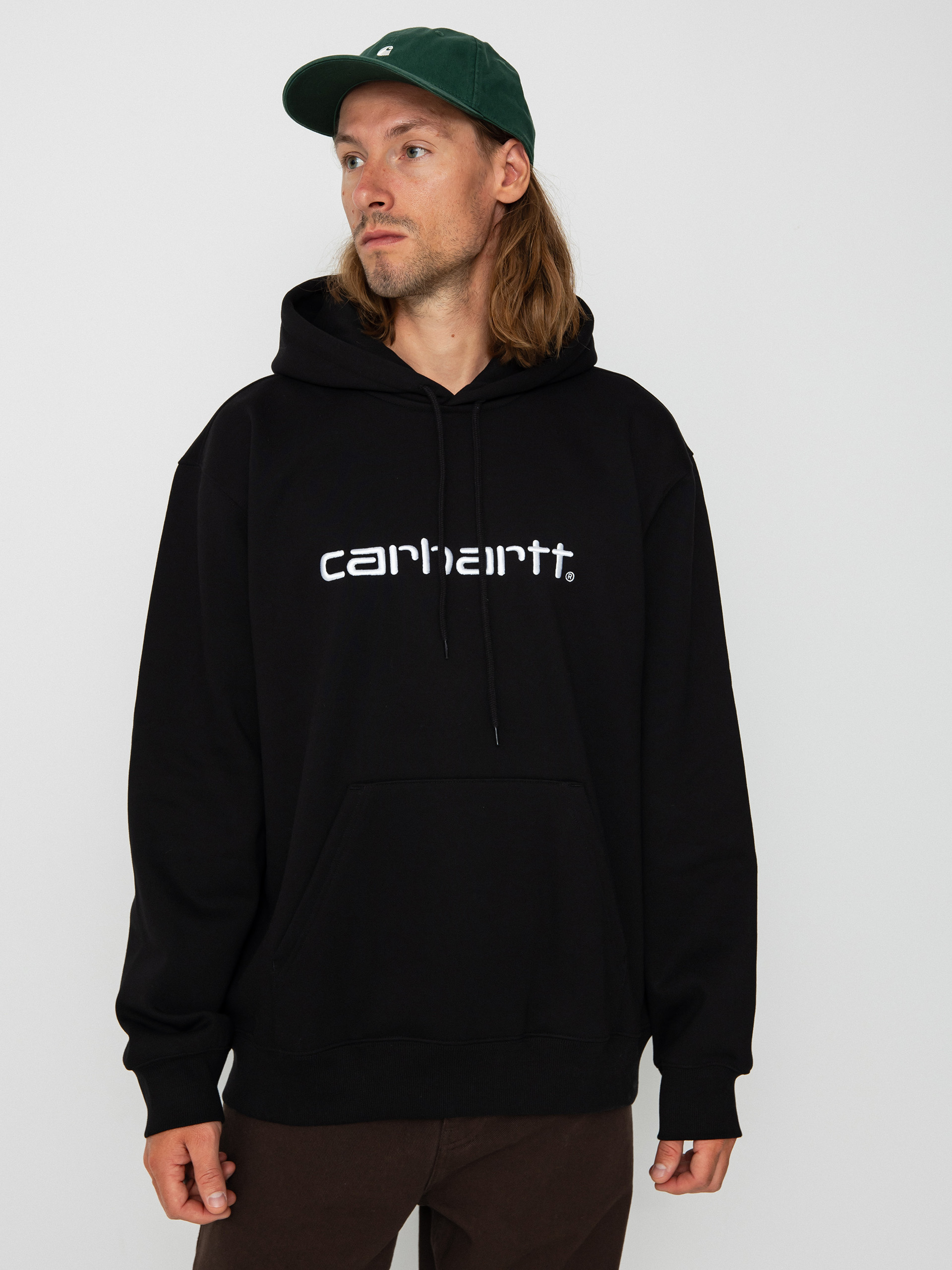 Mikina s kapucňou Carhartt WIP Carhartt HD (black/white)