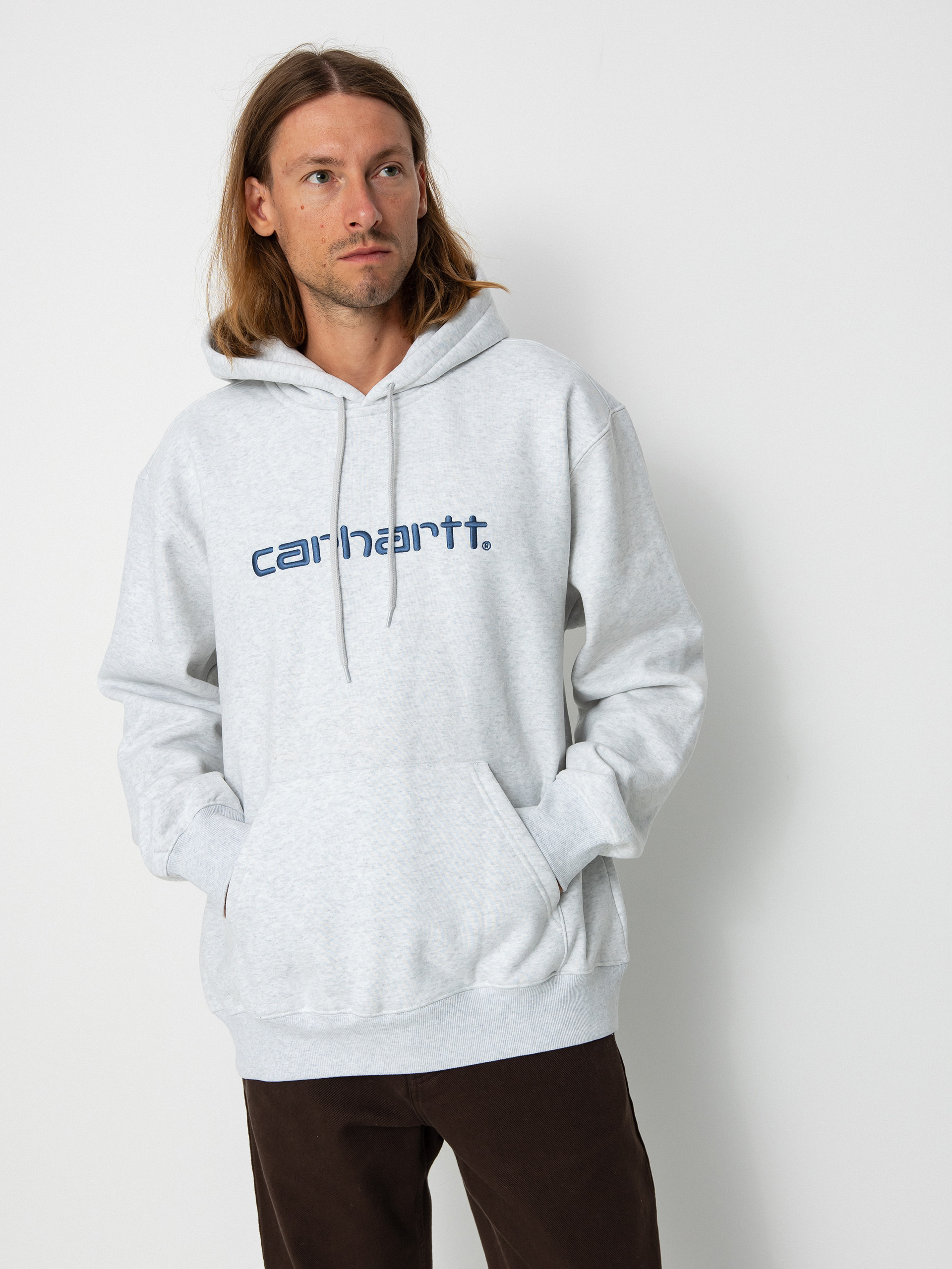 Mikina s kapucňou Carhartt WIP Carhartt HD (ash heather/liberty)