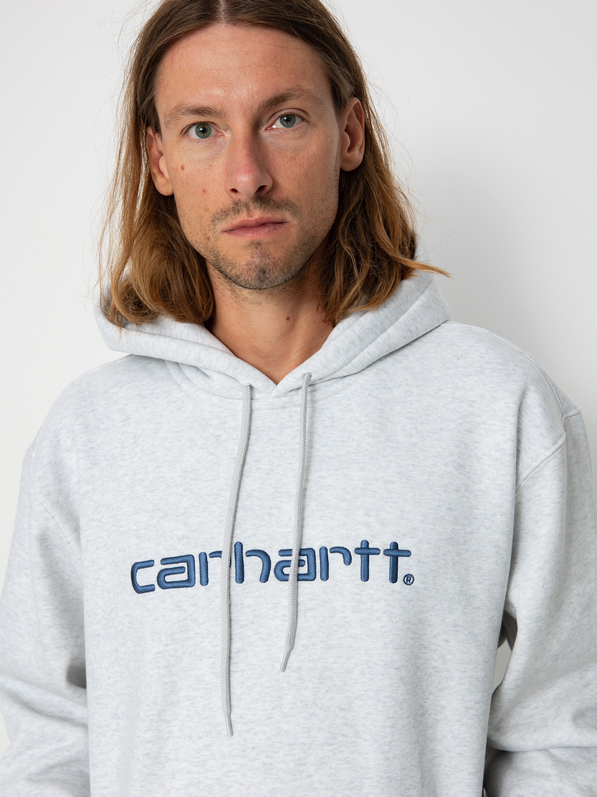 Mikina s kapucňou Carhartt WIP Carhartt HD (ash heather/liberty)