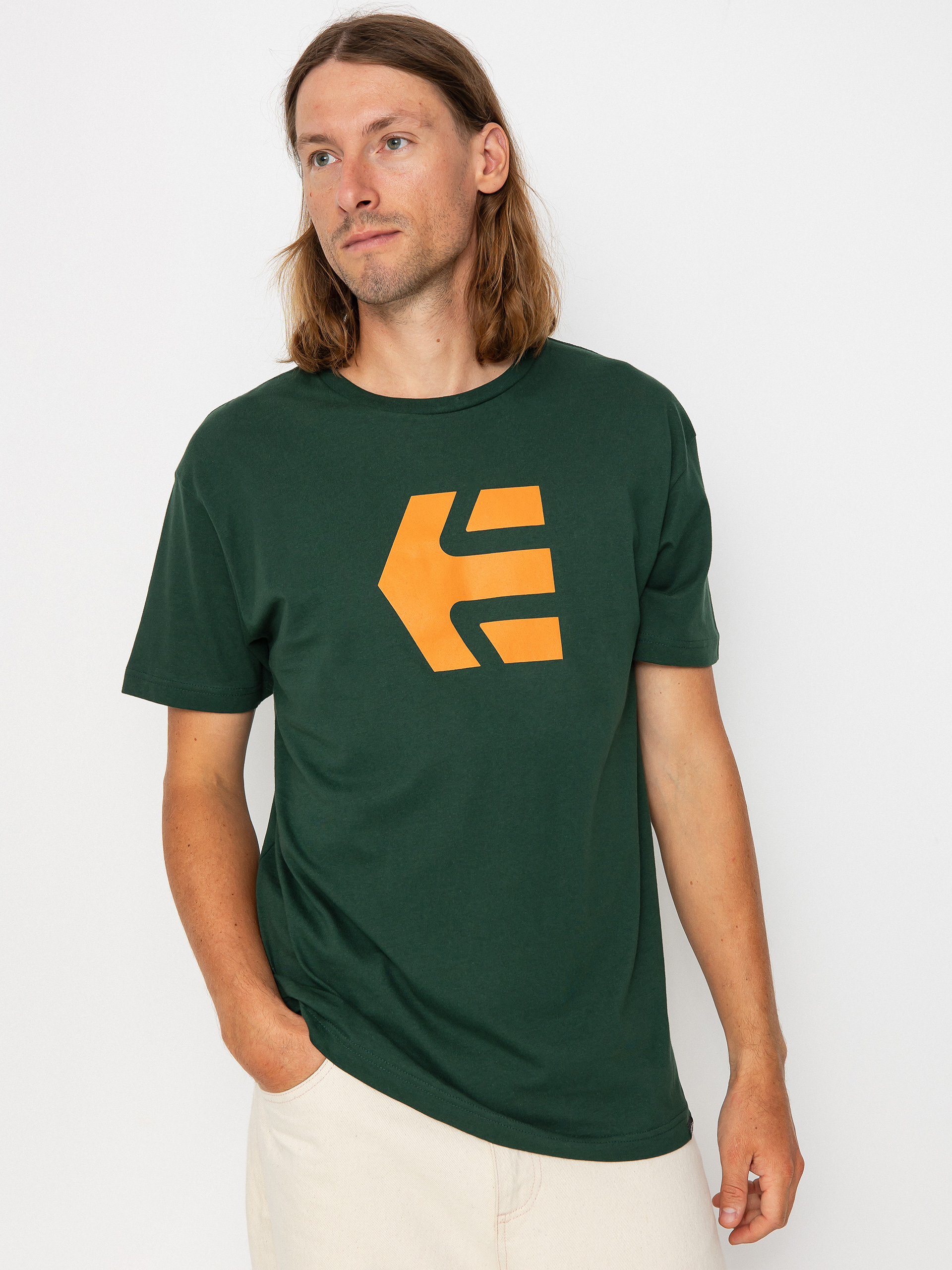 Tričko Etnies Icon (green/orange)