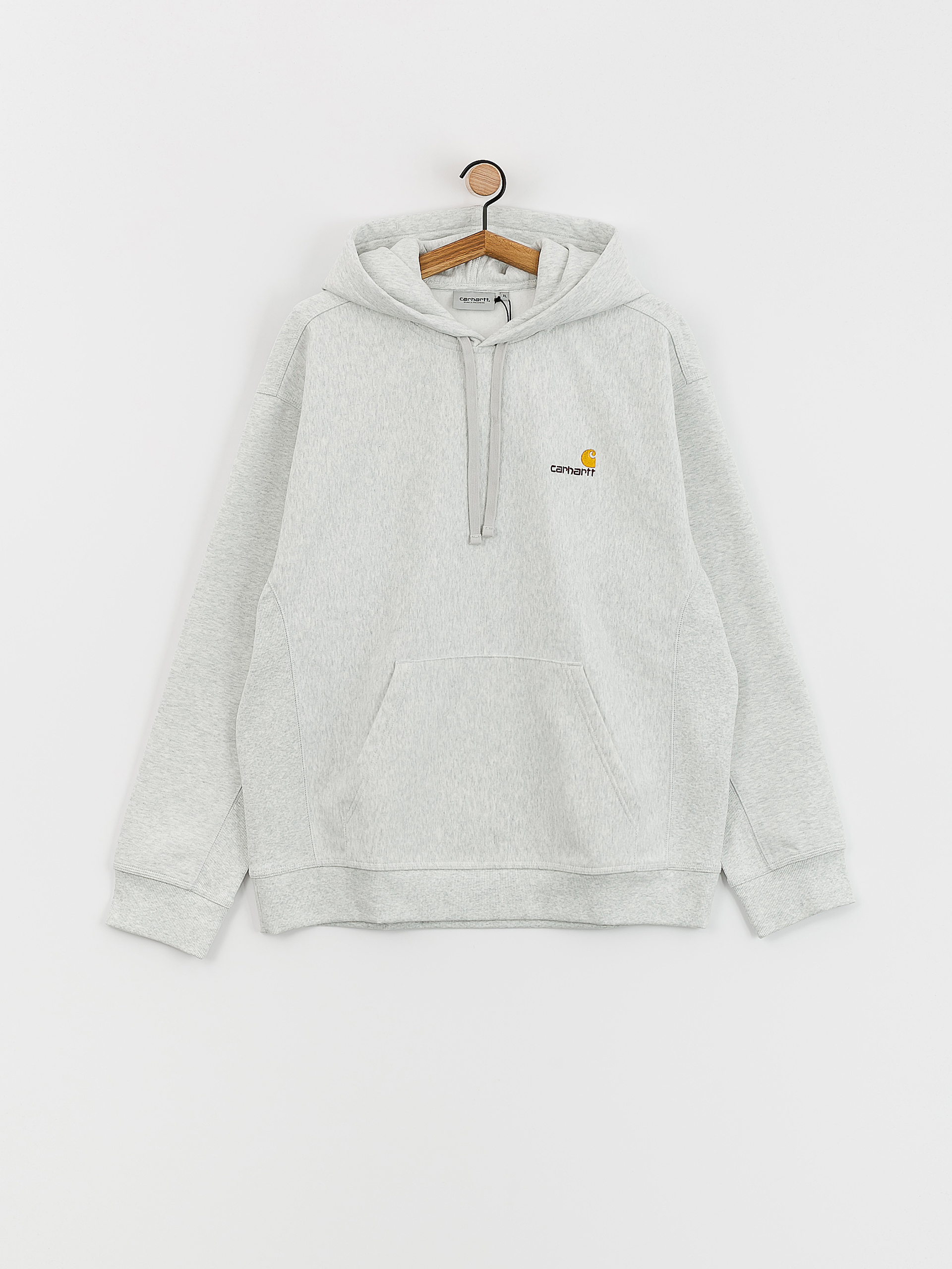Mikina s kapucňou Carhartt WIP American Script HD (ash heather)
