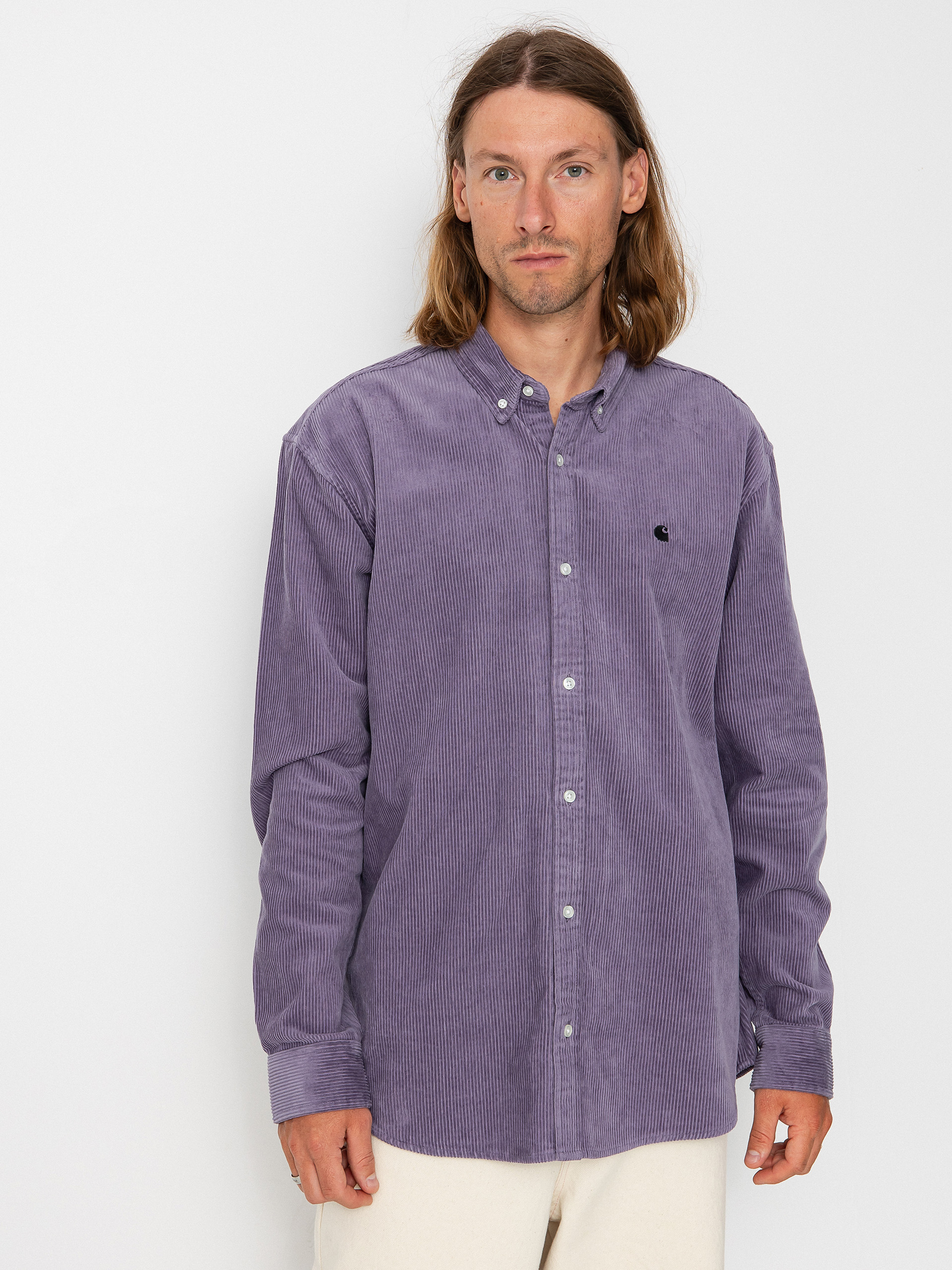 Košeľa Carhartt WIP Madison Cord (glassy purple/black)
