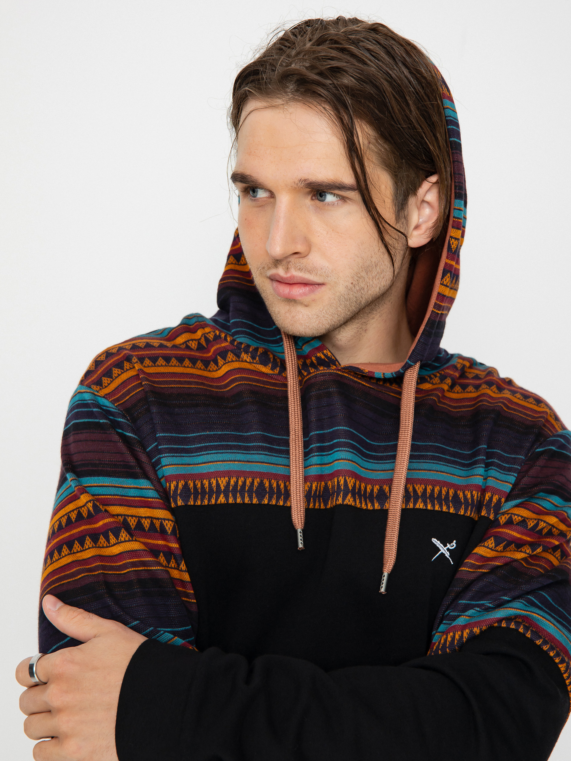 Mikina s kapucňou Iriedaily Vintachi Block HD (black)