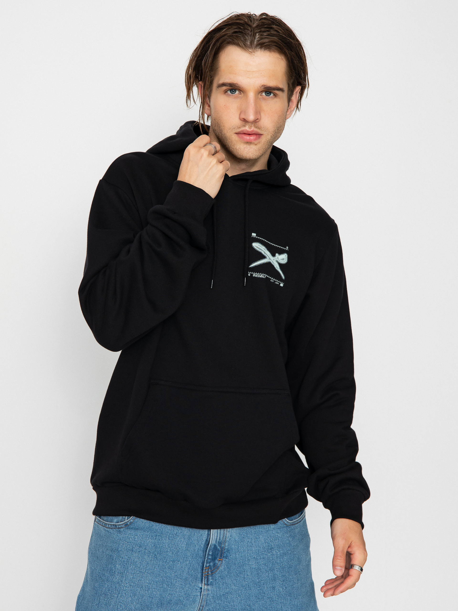 Mikina s kapucňou Iriedaily Rayfinger HD (black)
