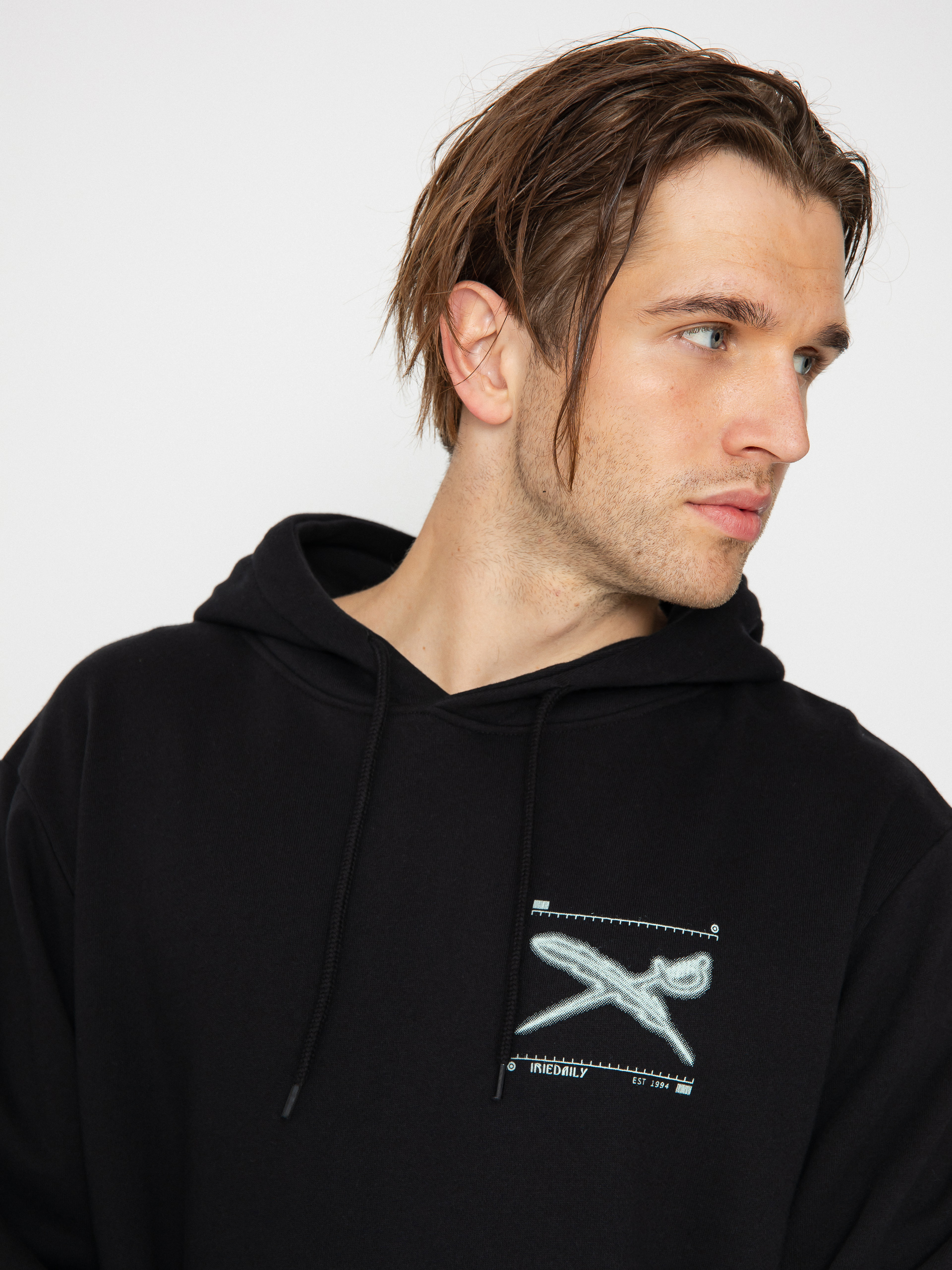 Mikina s kapucňou Iriedaily Rayfinger HD (black)