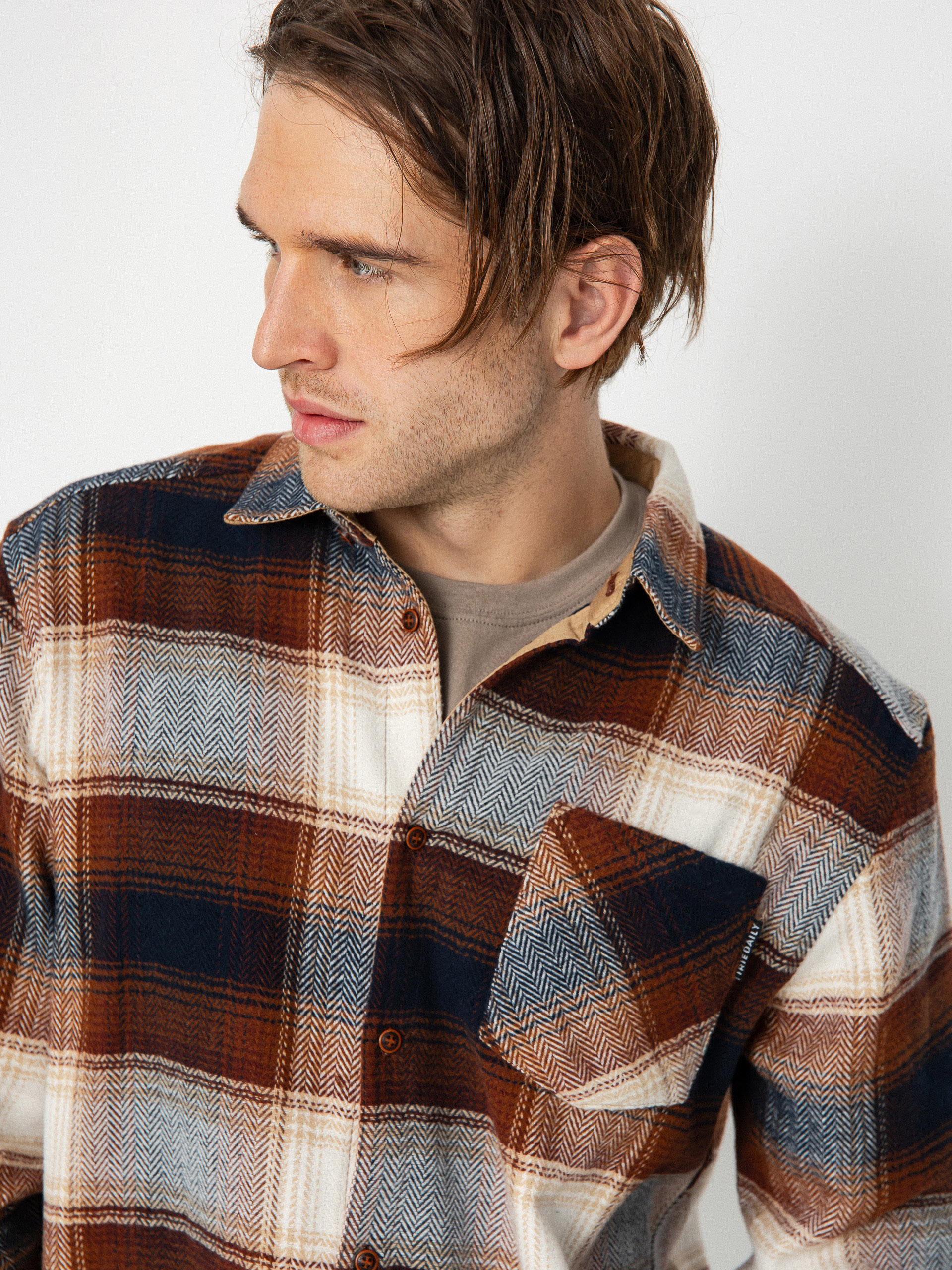 Košeľa Iriedaily Young Fella (navy brown)