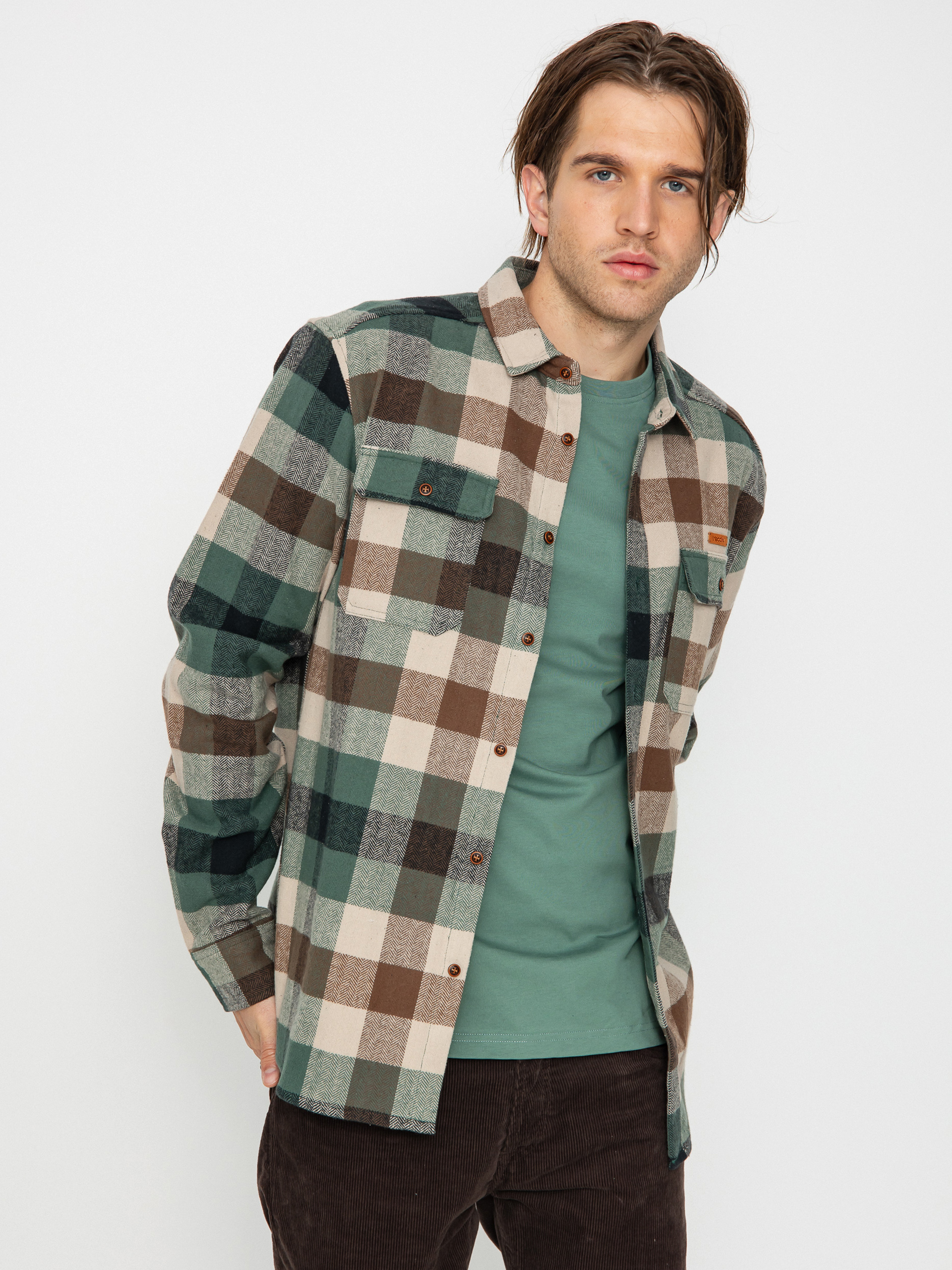 Košeľa Iriedaily Lumber Fella (jungle green)