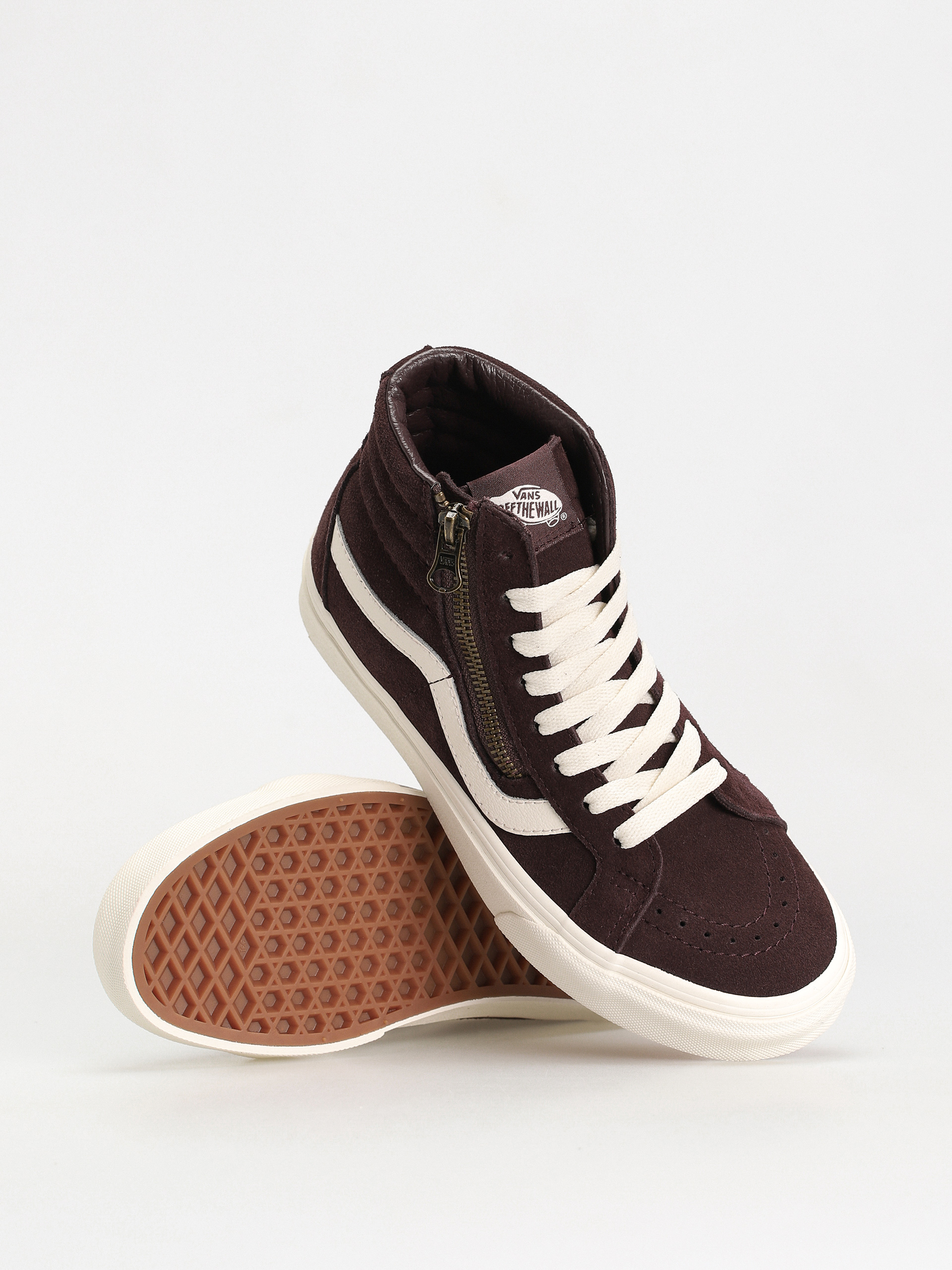Topánky Vans Sk8 Hi Reissue Side Zip (cozy hug dark brown)