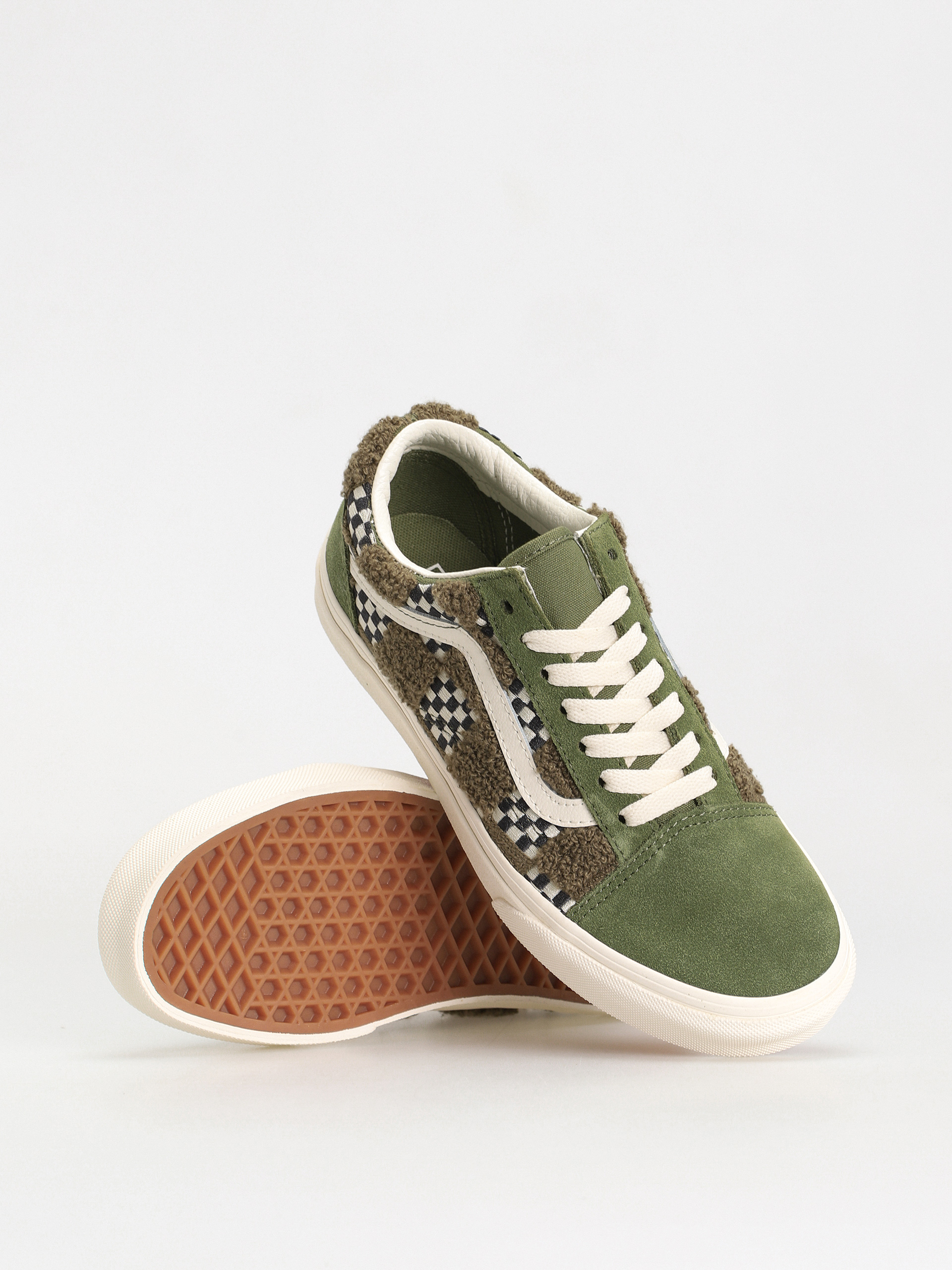Topánky Vans Old Skool (tufted check loden green)