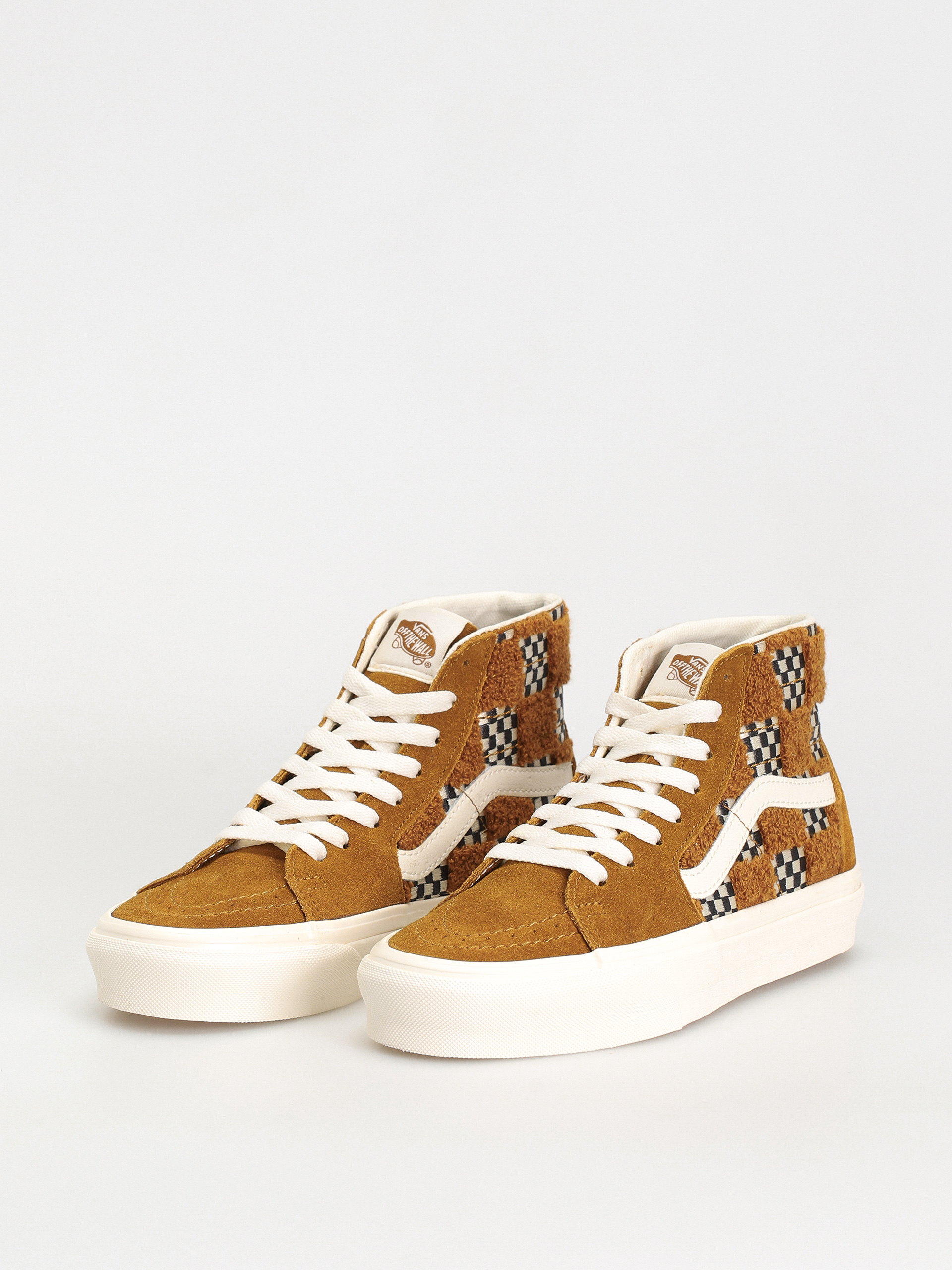 Topánky Vans Sk8 Hi Tapered (tufted check golden brown)