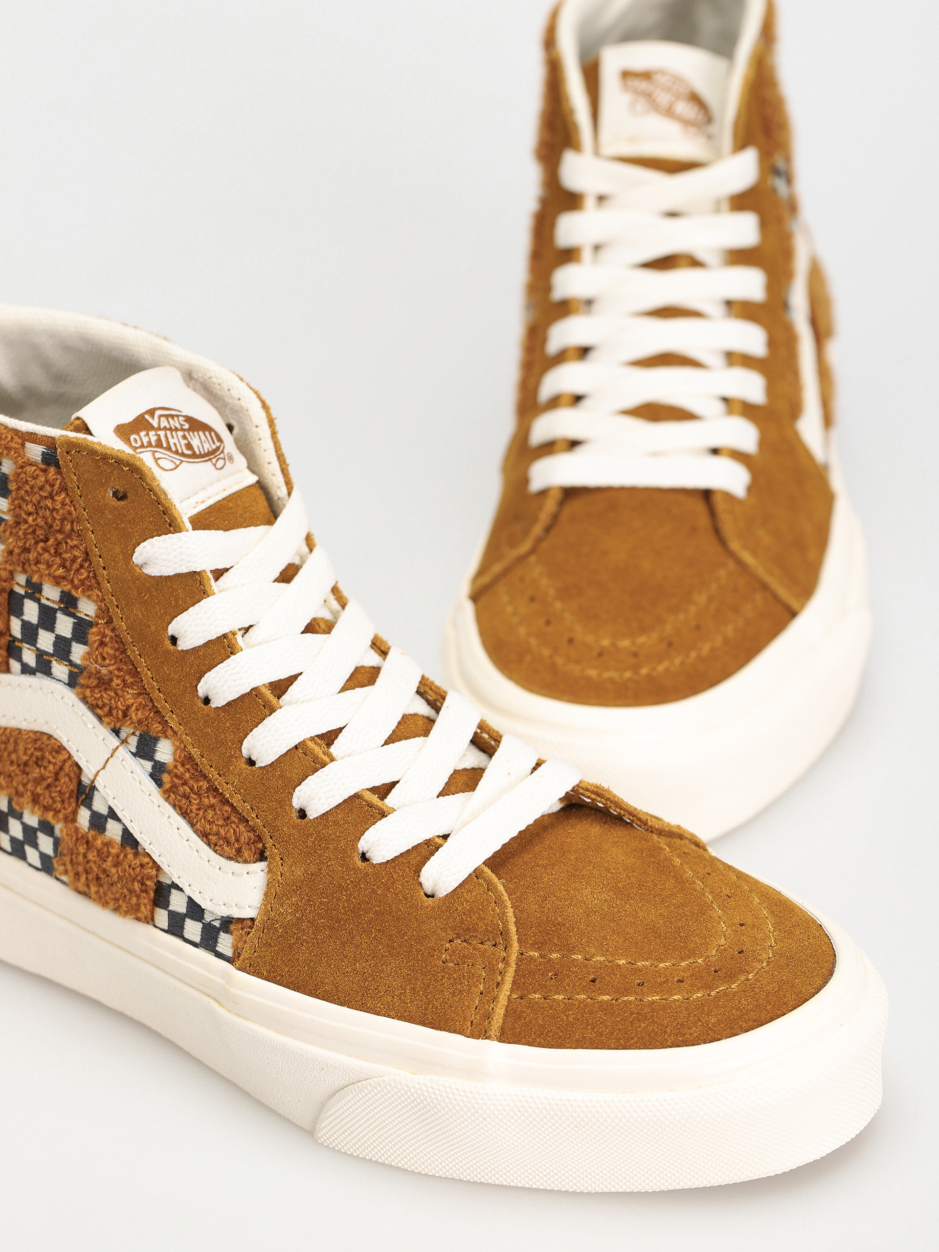 Topánky Vans Sk8 Hi Tapered (tufted check golden brown)