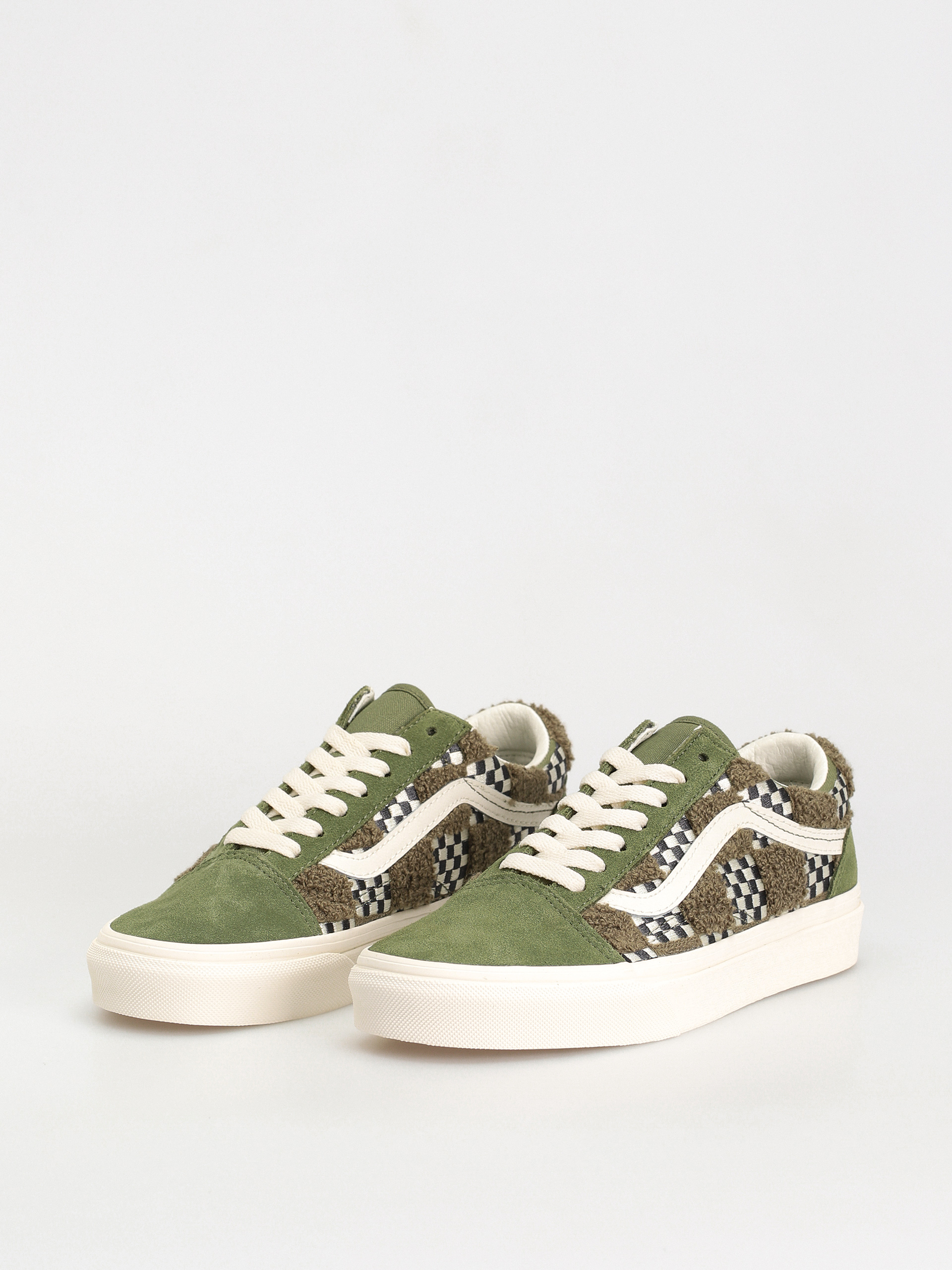 Topánky Vans Old Skool (tufted check loden green)