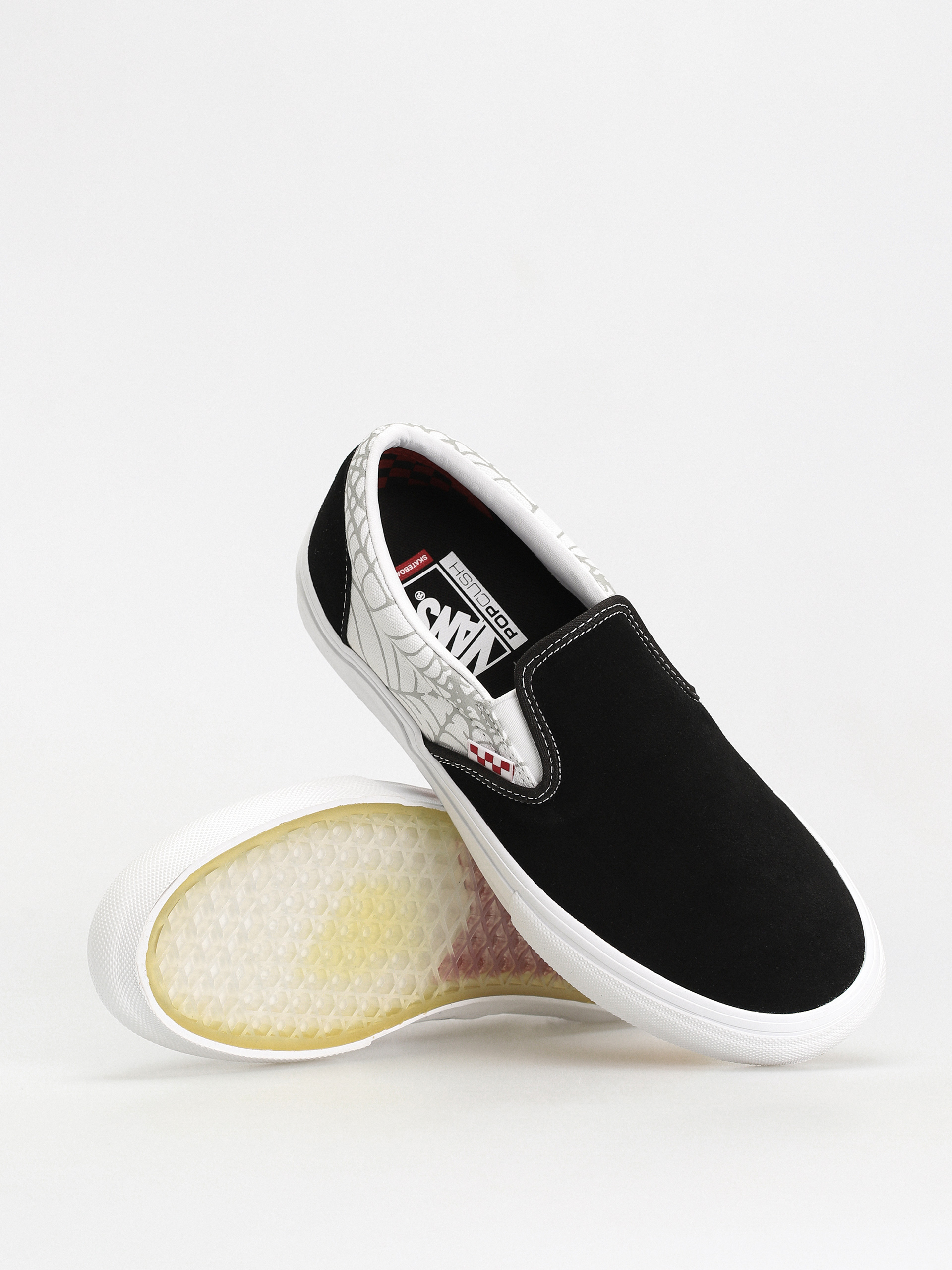 Topánky Vans Skate Slip On (black widow spider black/white/red)